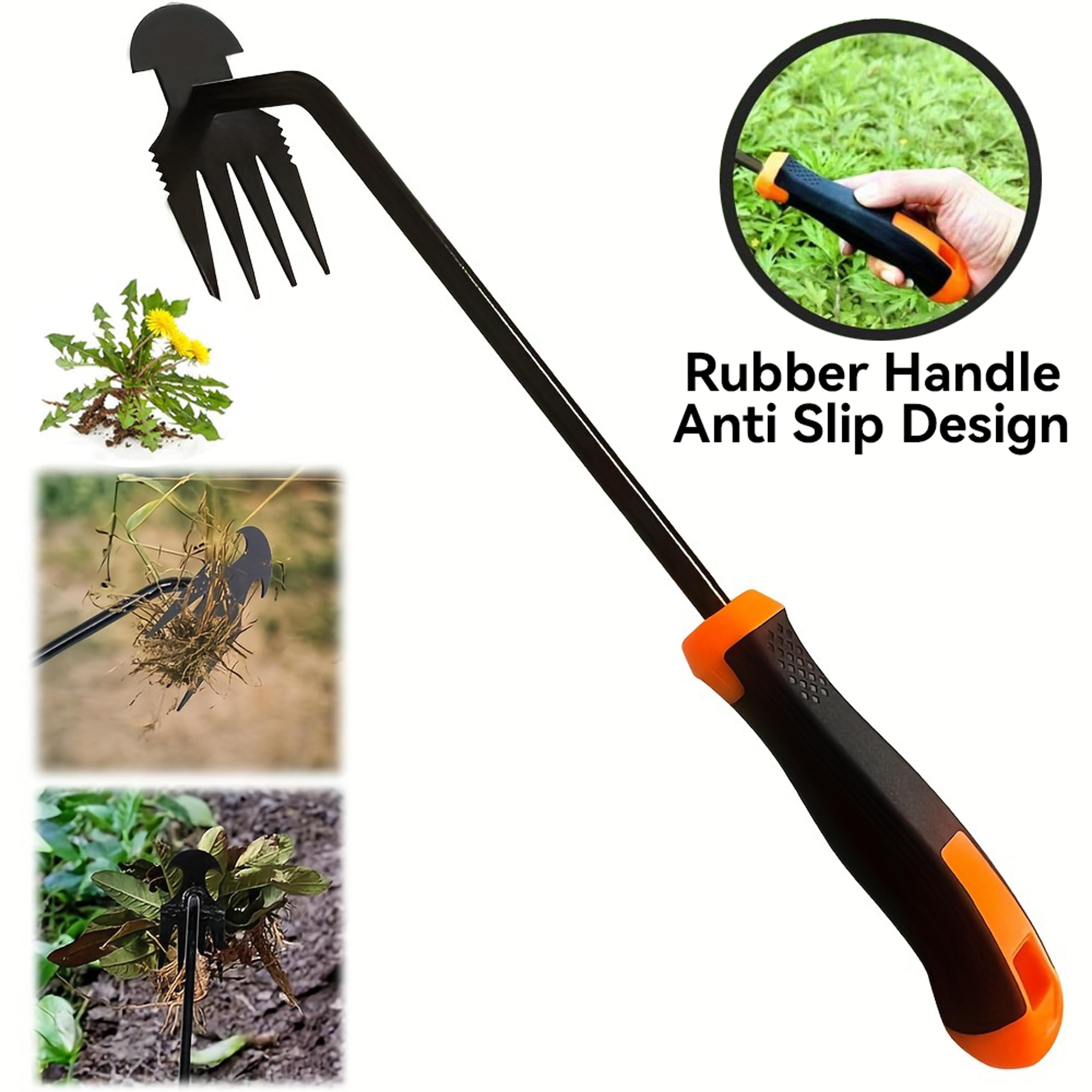 tine stainless steel weed puller tool for easy root removal and garden weeding