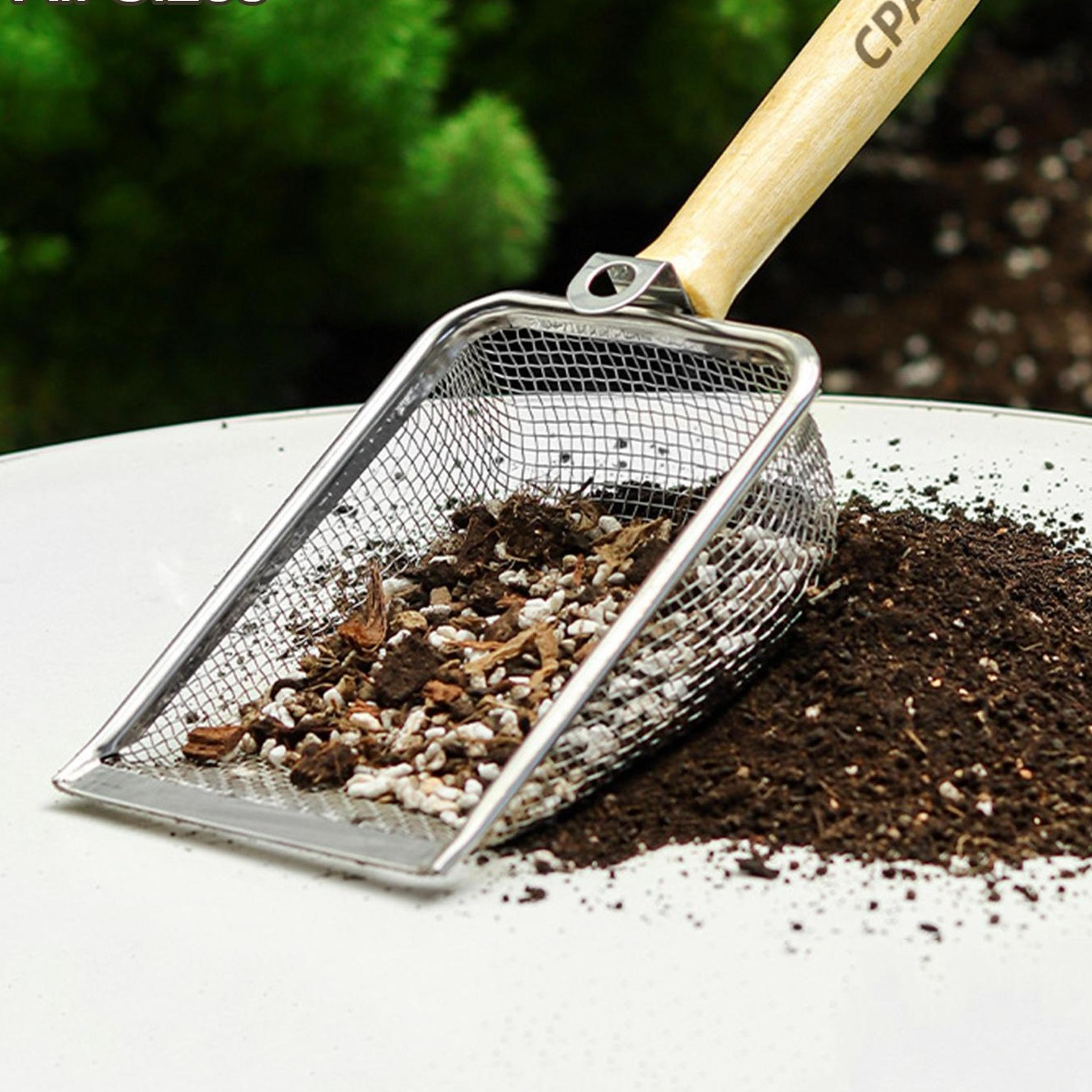 stainless steel soil sifter garden sieve for compost sand and dirt