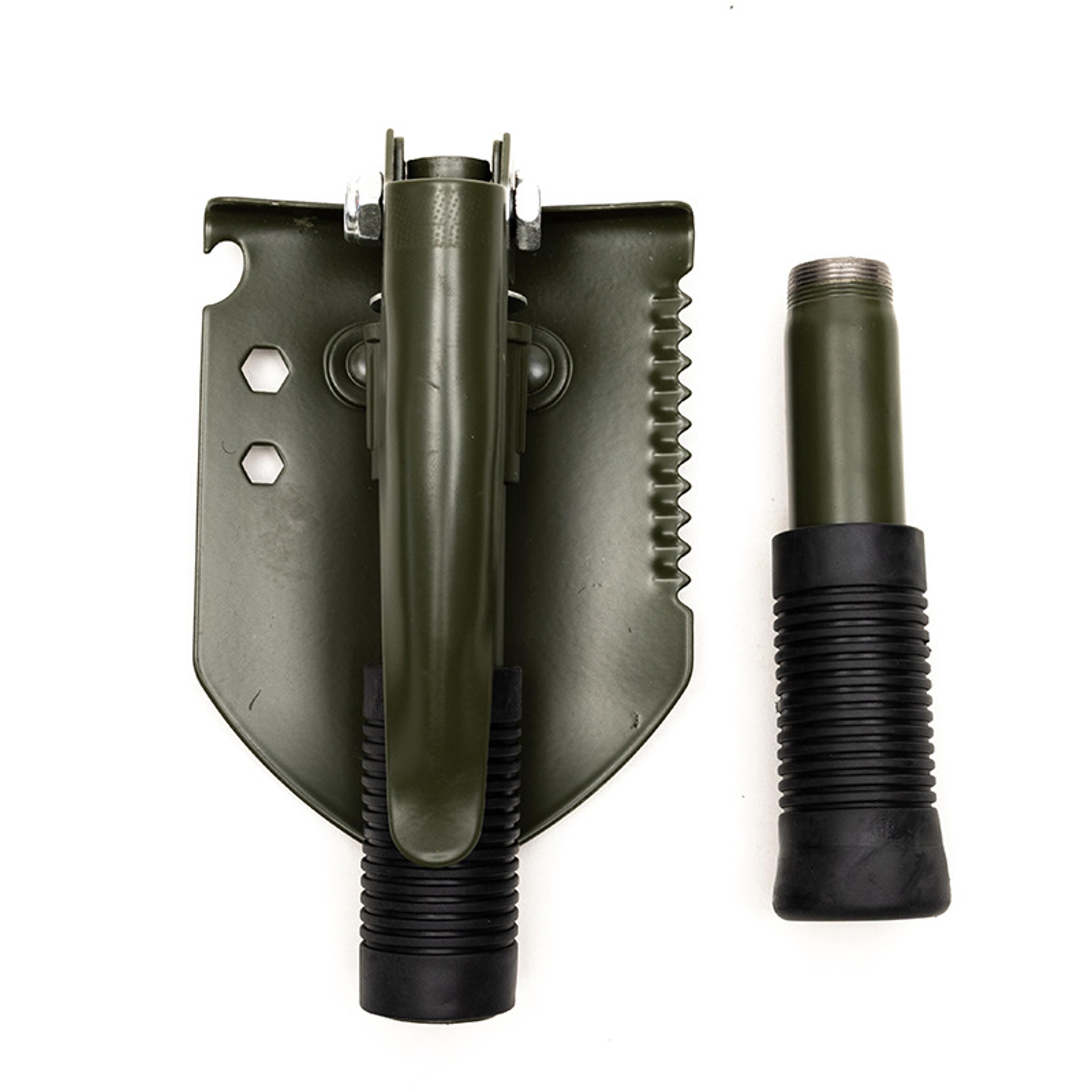 multi function folding camping shovel with double handle
