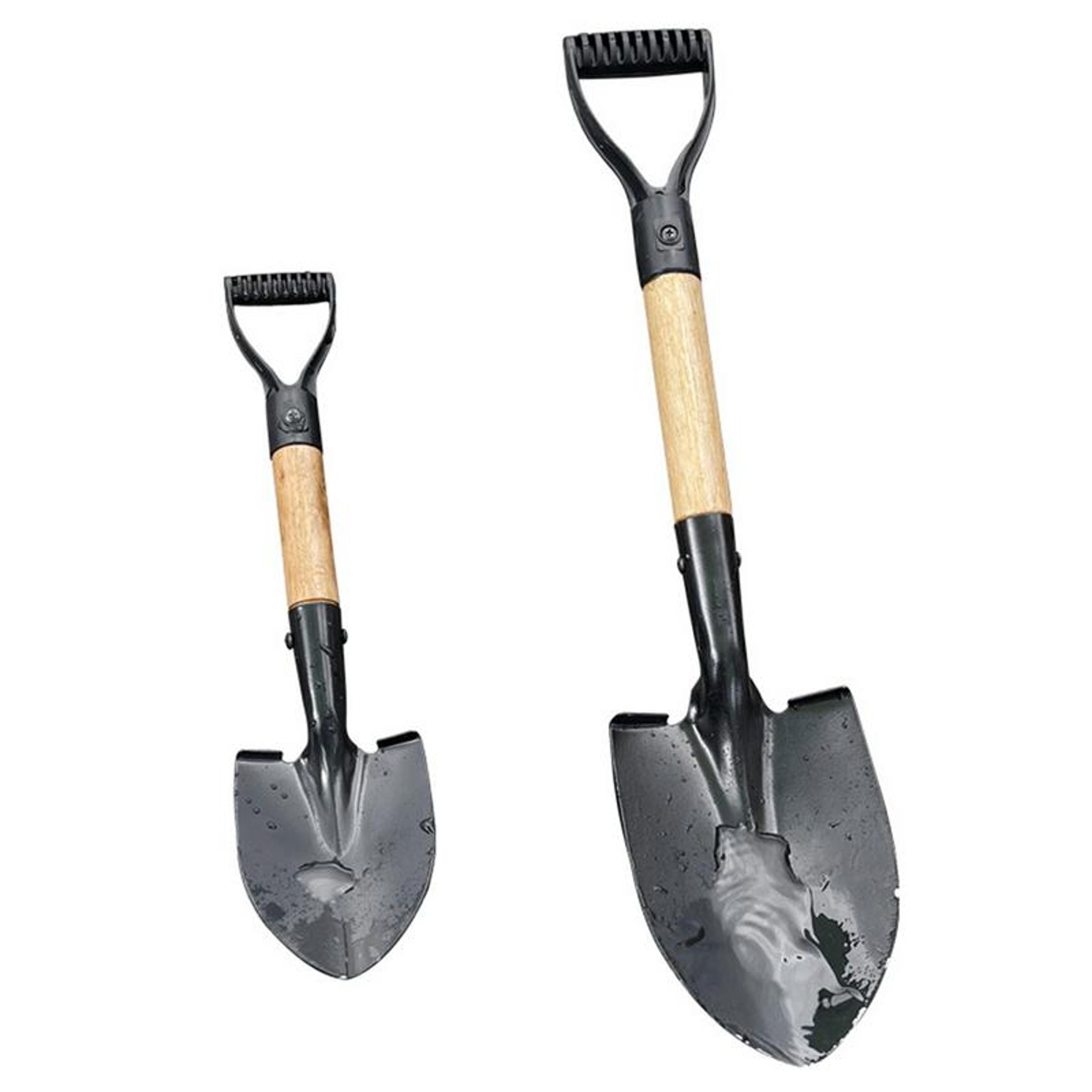 kids metal digging shovel with wooden handle for garden beach and sand