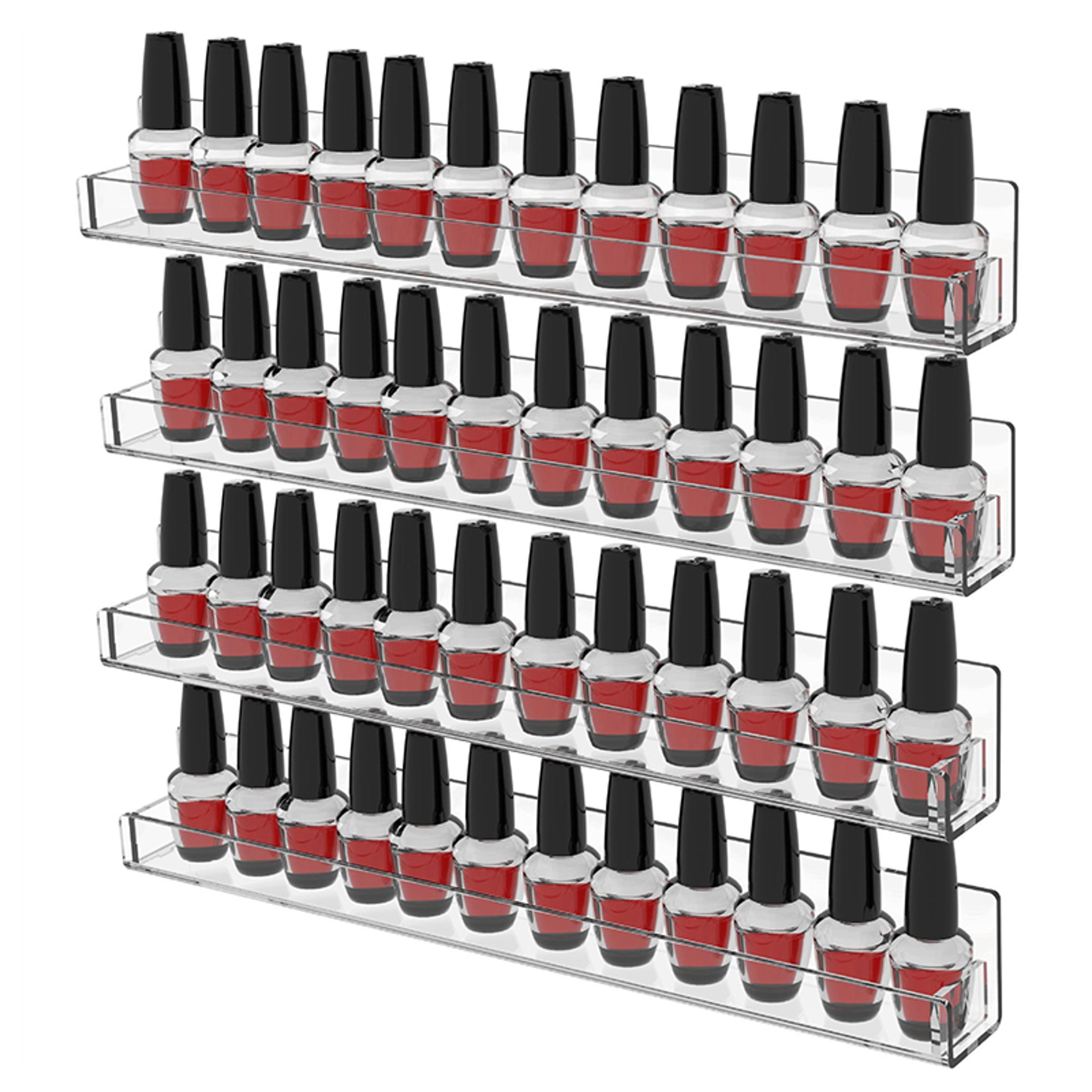 clear acrylic nail polish organizer wall mounted display rack