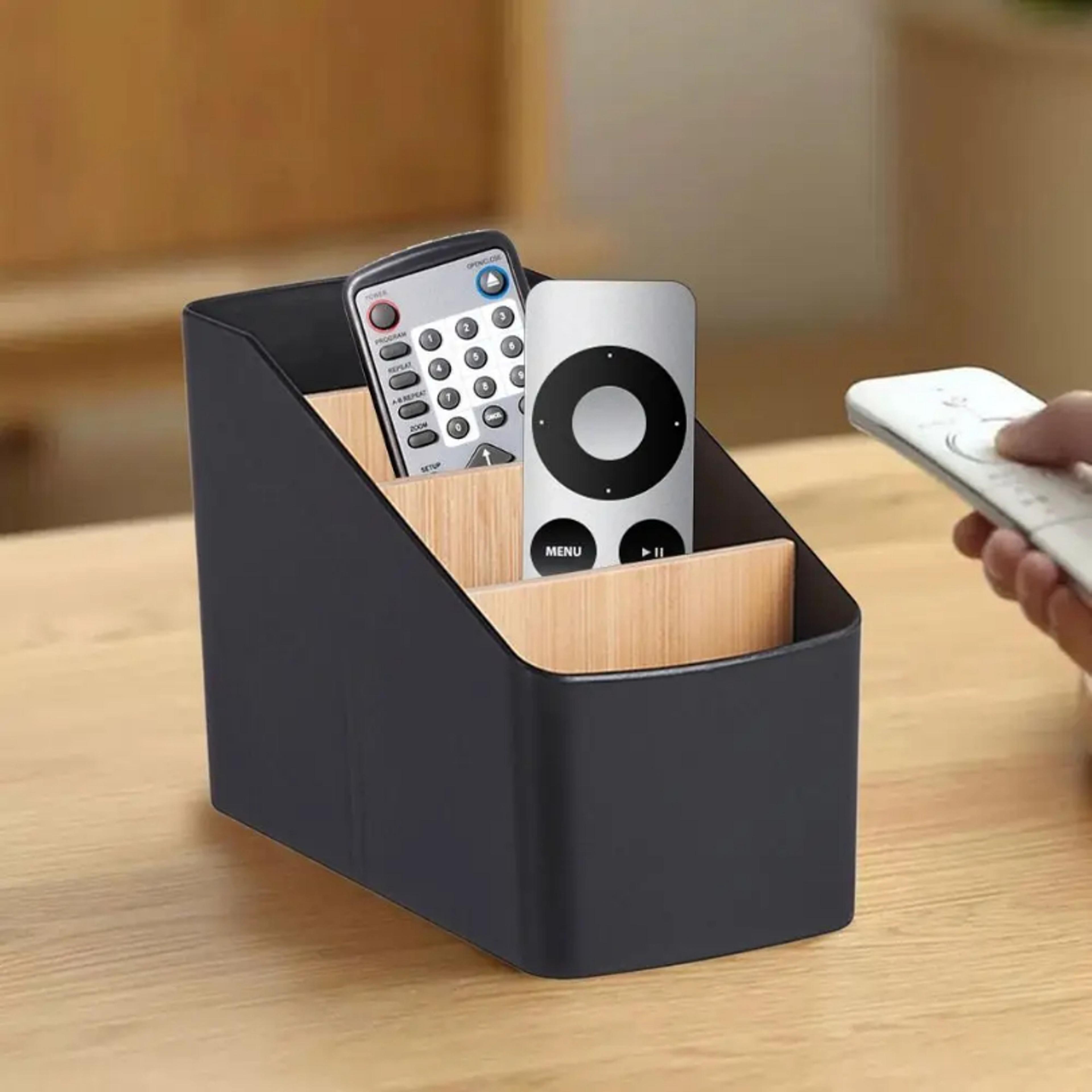 wooden remote control holder and desktop organizer storage box
