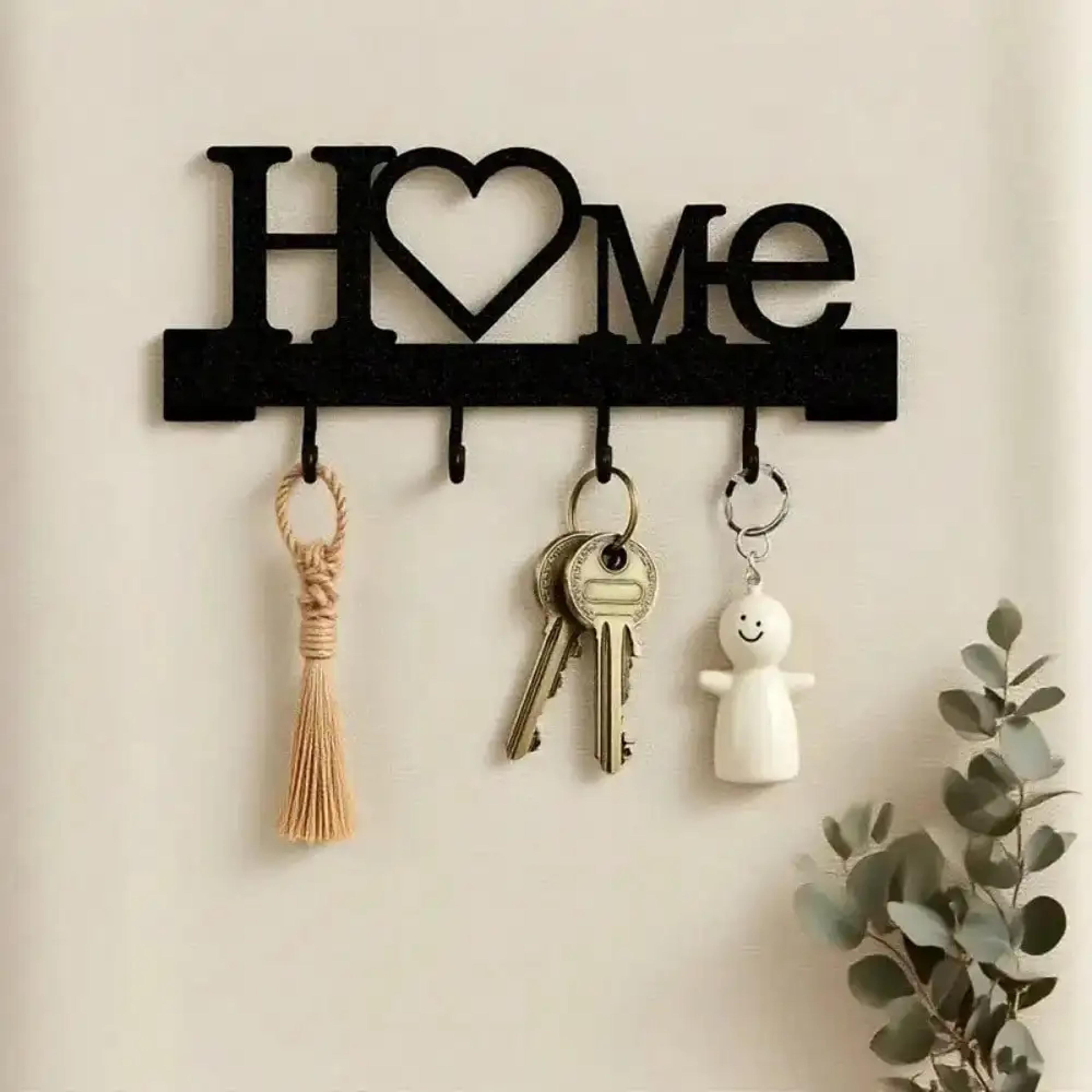 heart shape wall mounted key holder no drill adhesive entryway organizer