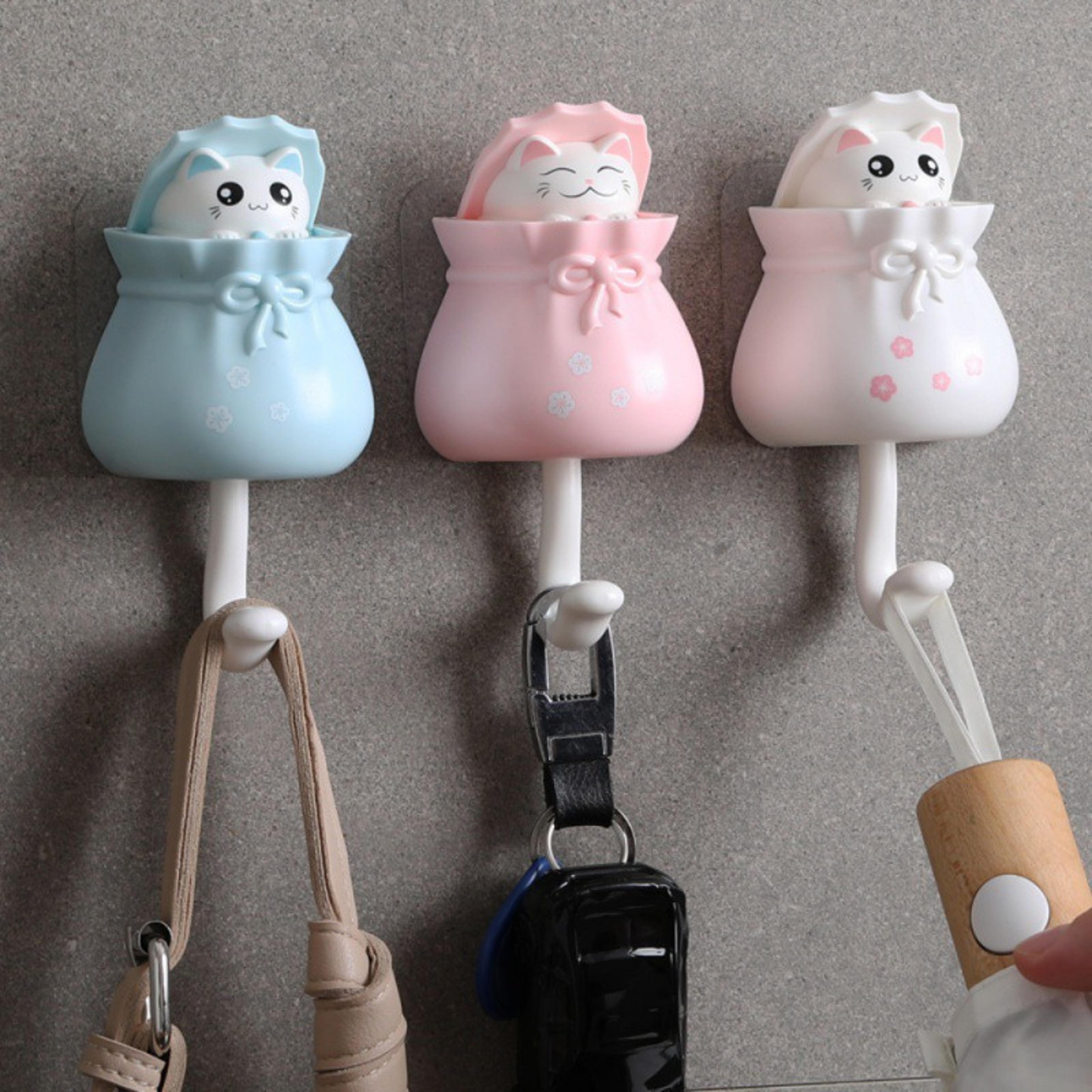 cute cat wall hooks self adhesive key holder and decorative organizer