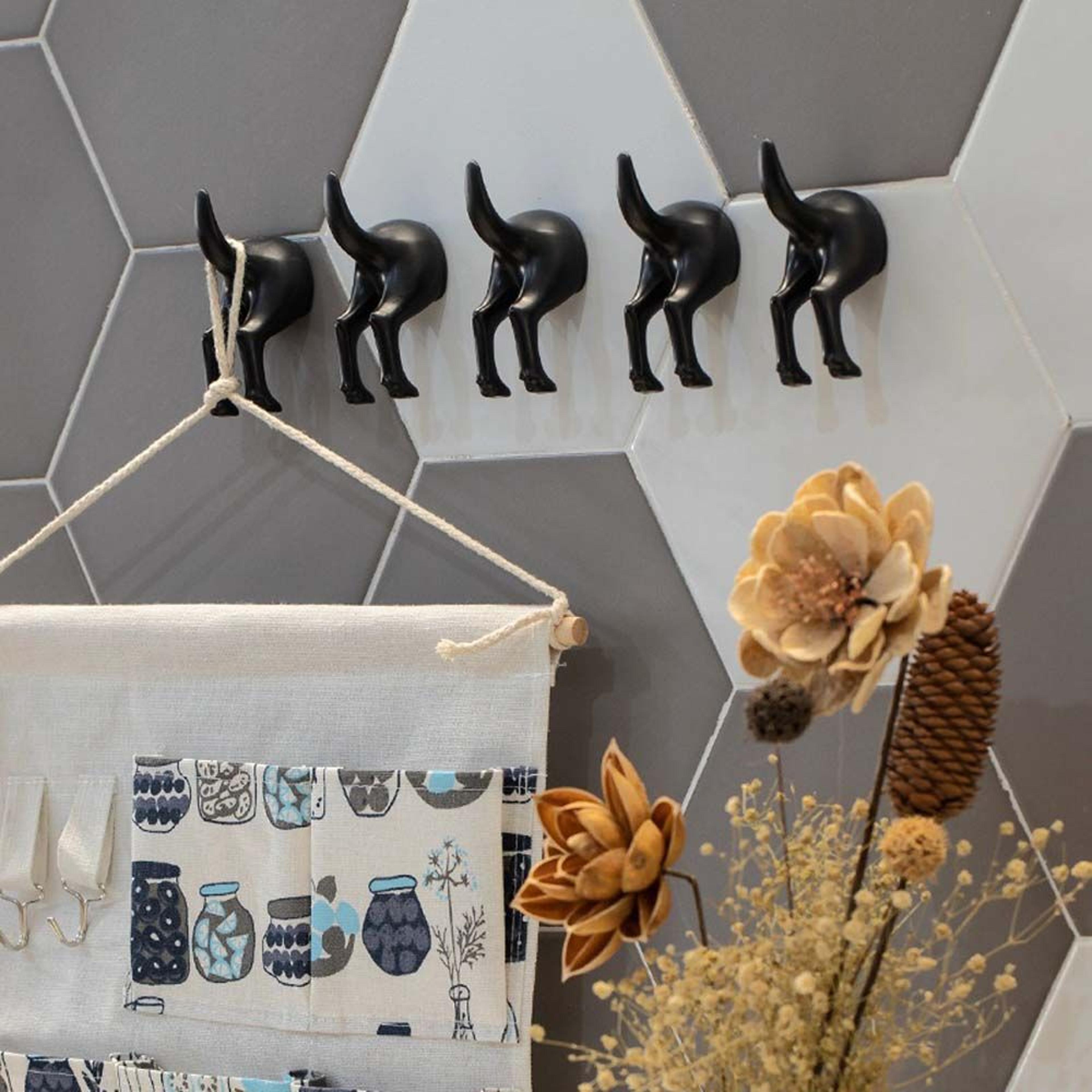 nordic dog tail wall hook self adhesive key holder and coat hanger