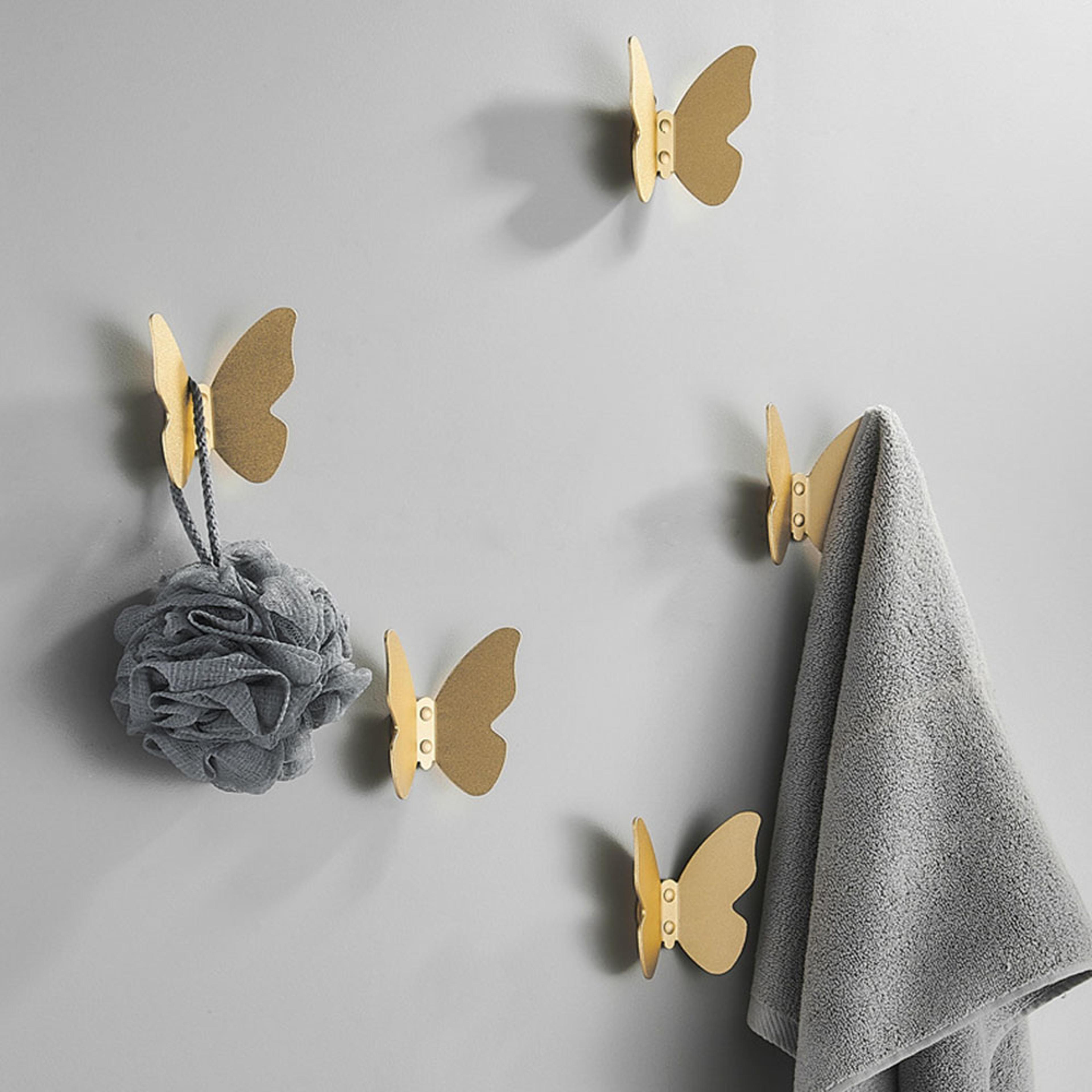 butterfly wall hook decorative aluminum key and towel hanger