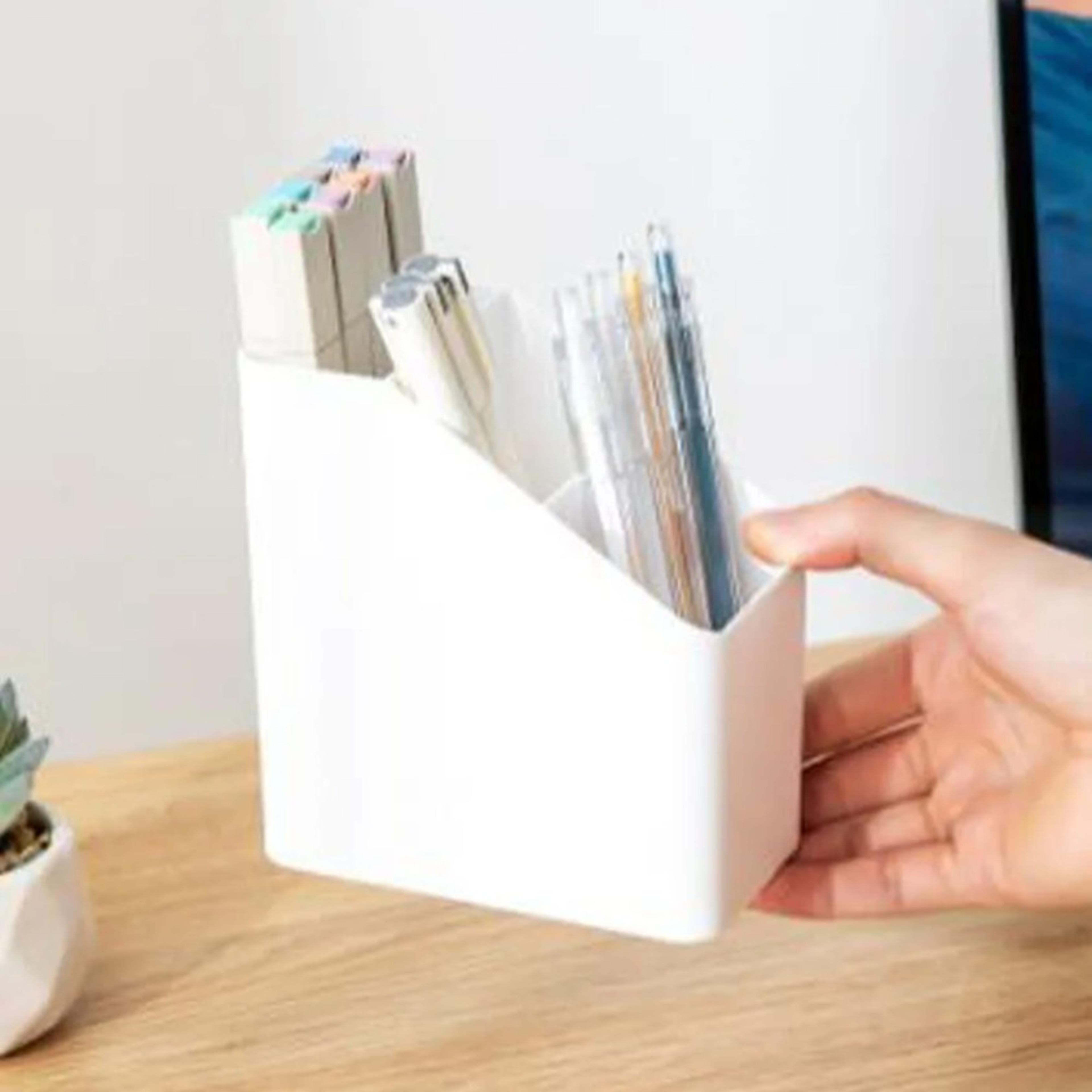 compartment desk organizer pen holder for markers brushes and stationery