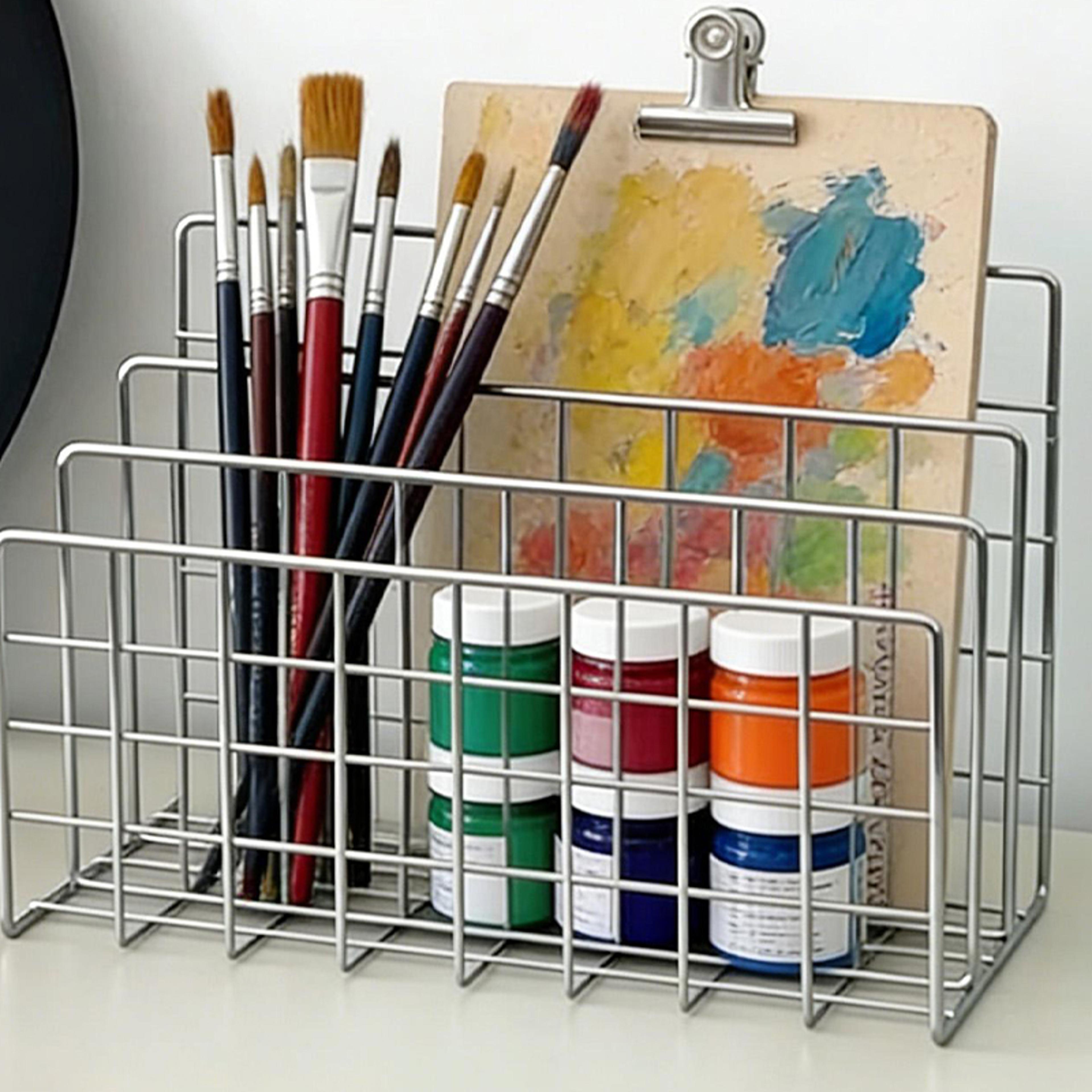 grid metal mesh desk file organizer and mail sorter