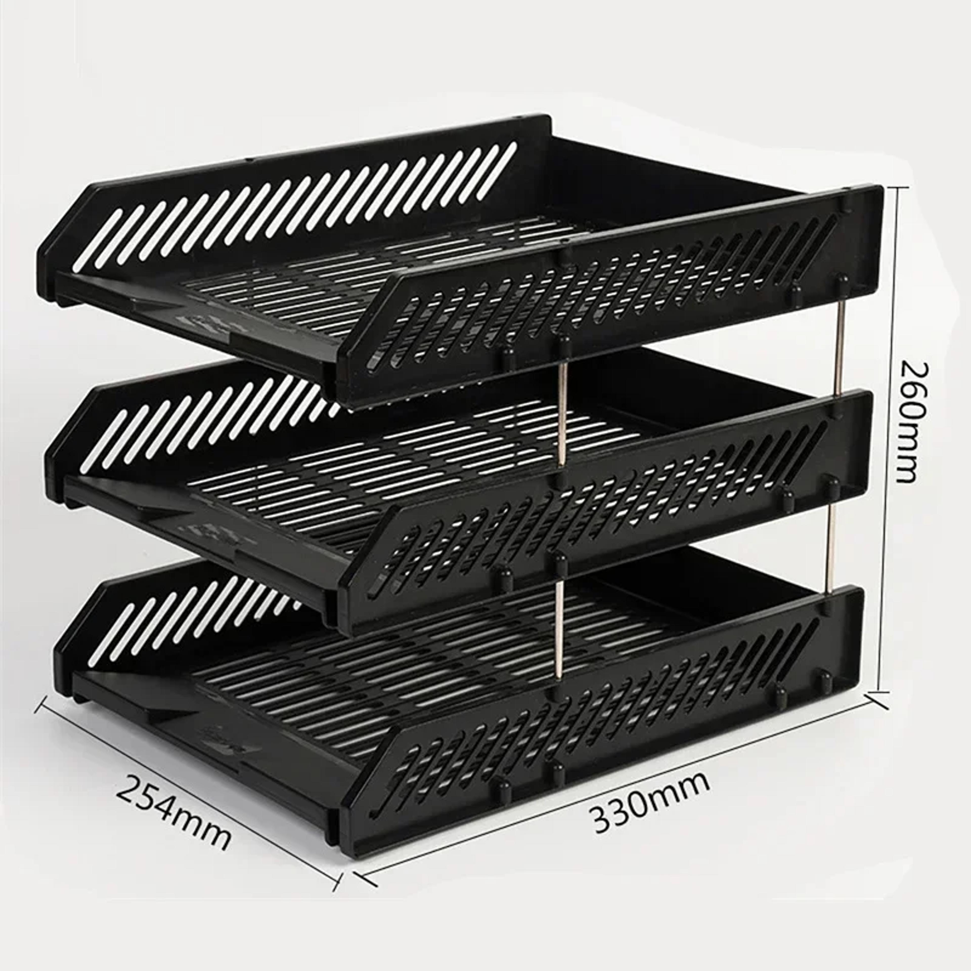 tier stackable desk organizer paper letter tray and document file organizer