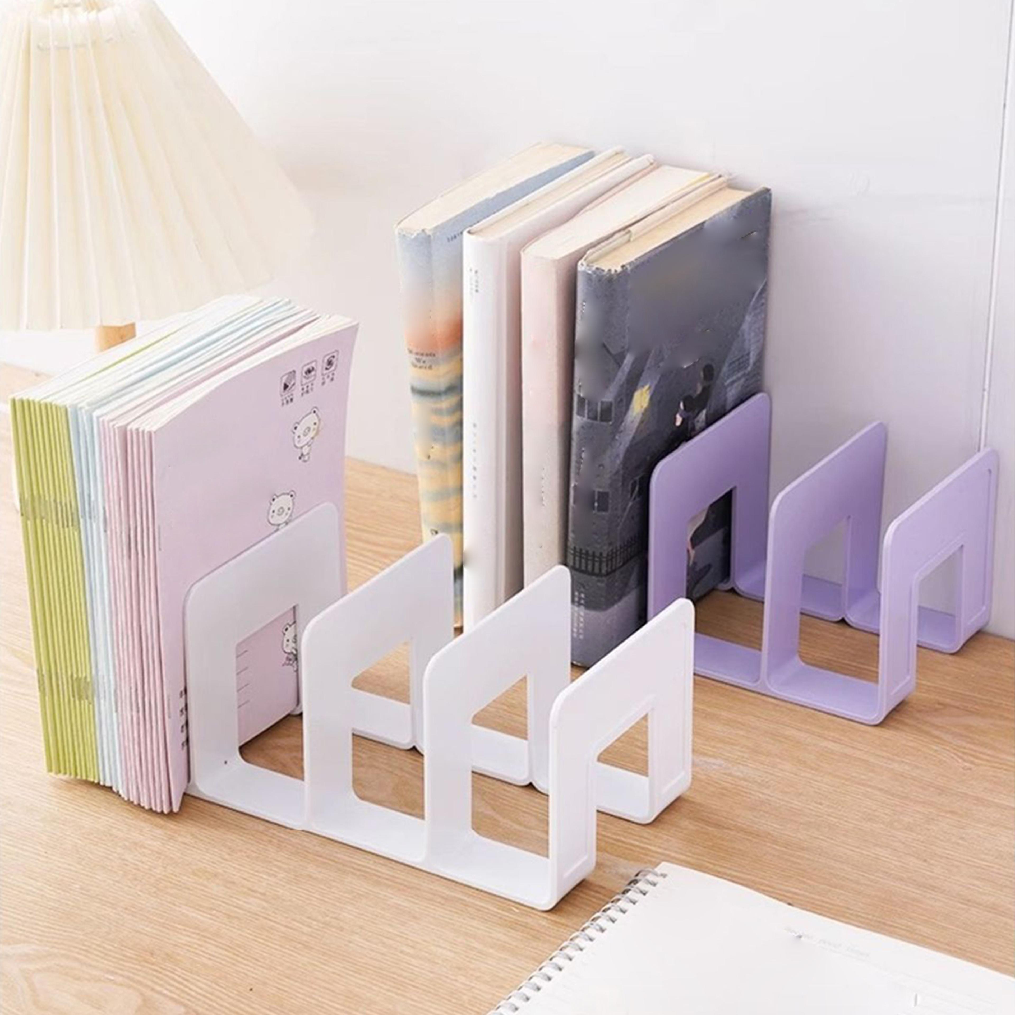 space saving desk file organizer plastic file sorter for books papers and folders