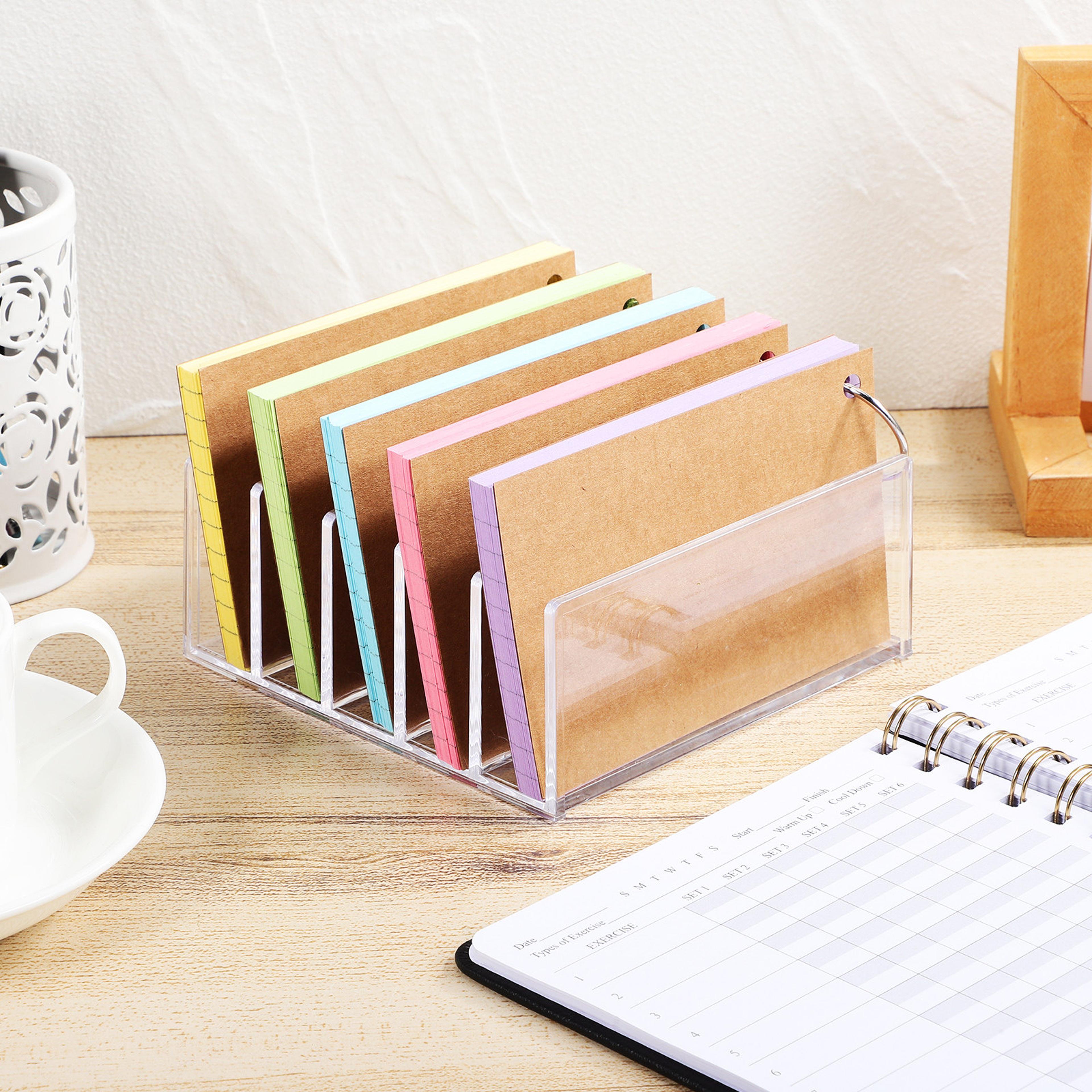 slot vertical file organizer desktop book and document sorter rack