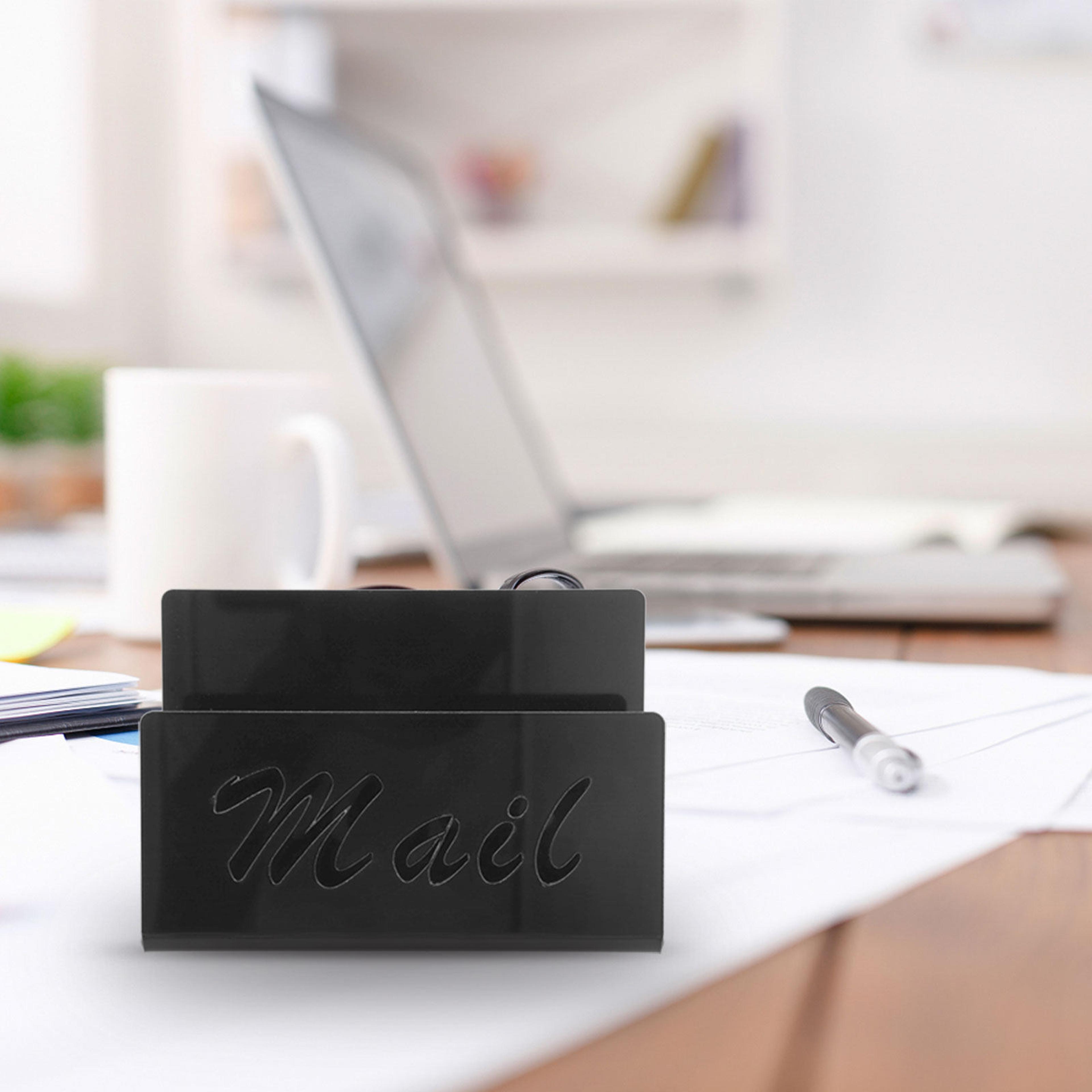 clear acrylic mail organizer & desktop letter holder