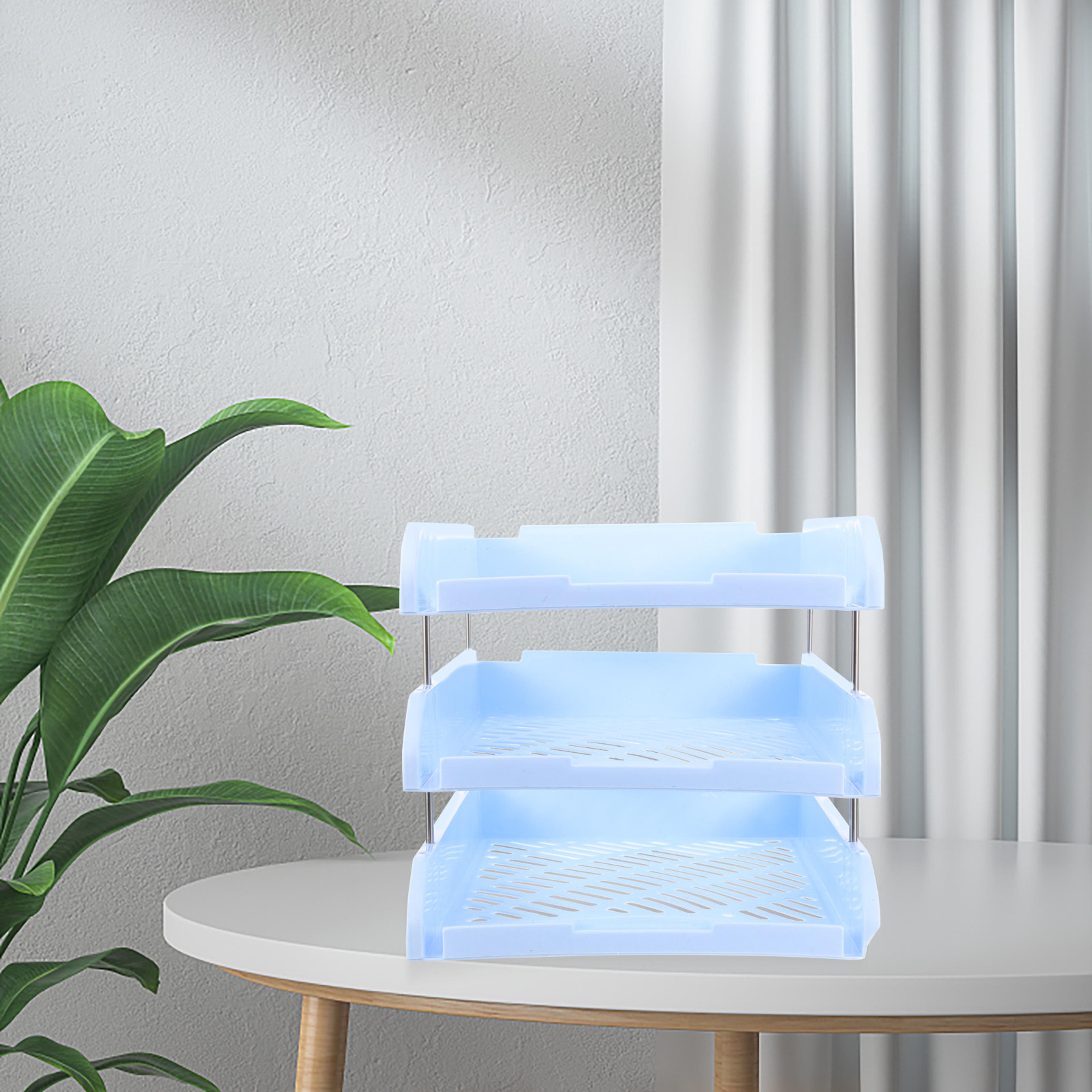tier desk file organizer metal mesh paper tray and document sorter
