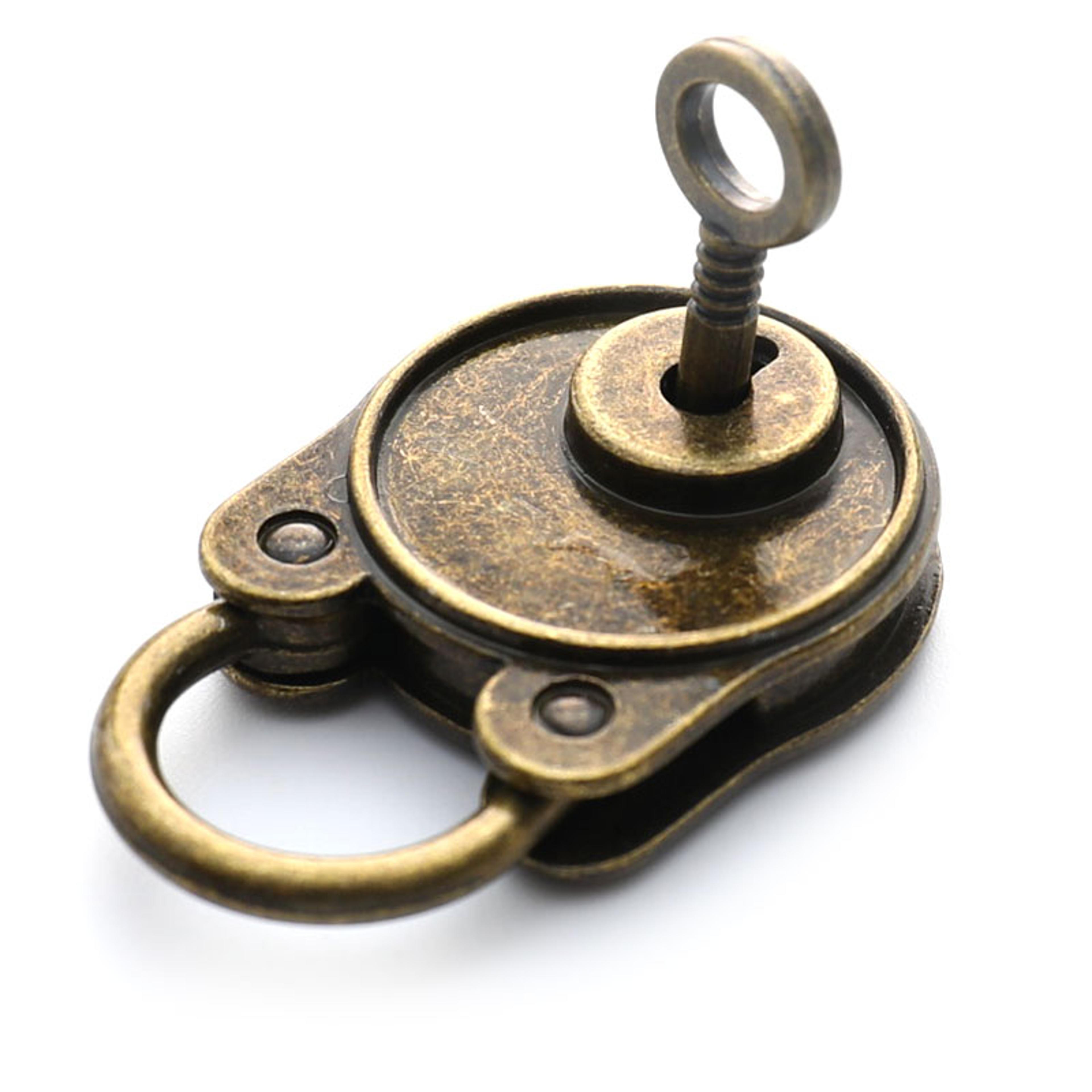 vintage chinese padlock antique bronze mini lock with key for journals, luggage and keepsake boxes