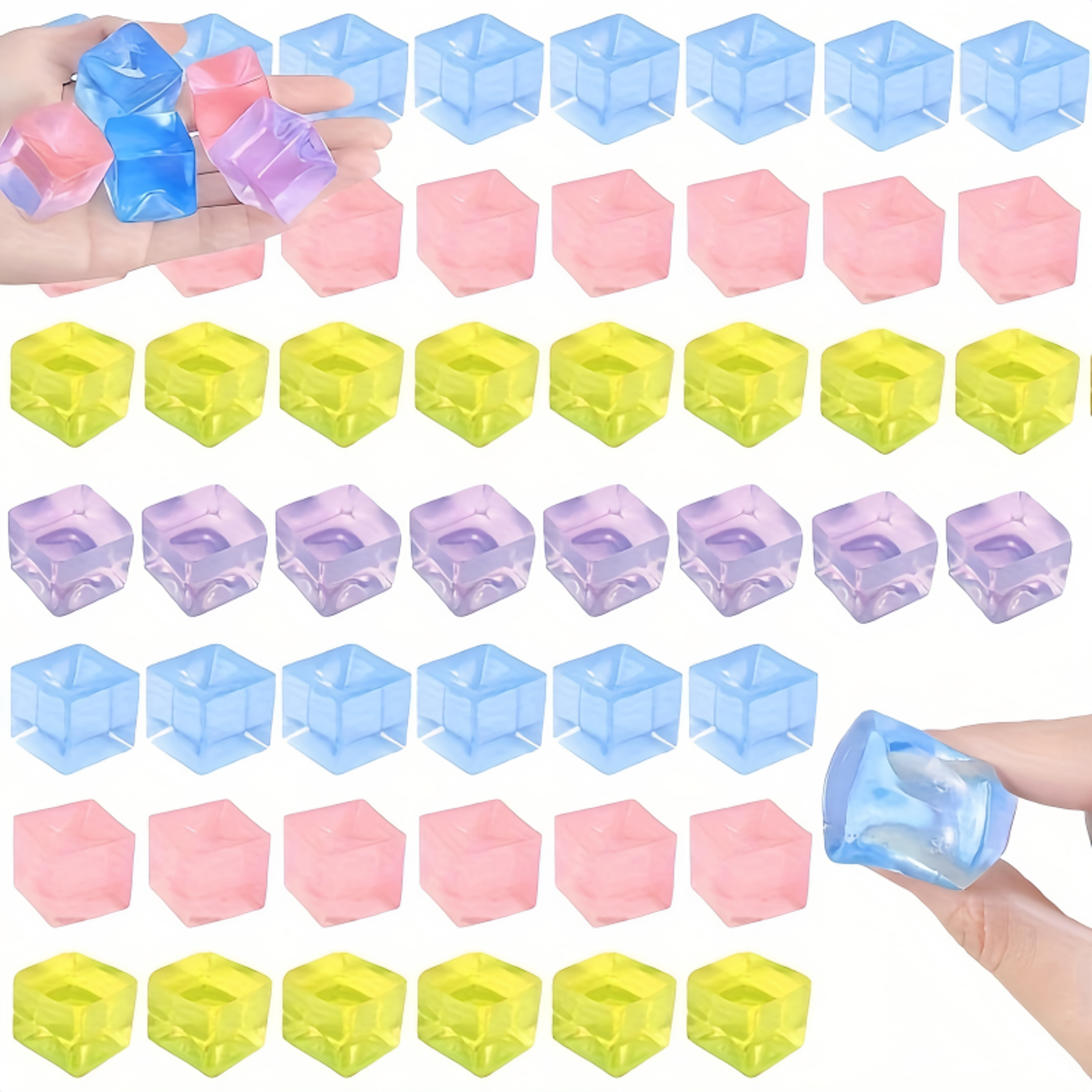 mini ice cube squishy toys stress relief fidget and sensory squeeze set