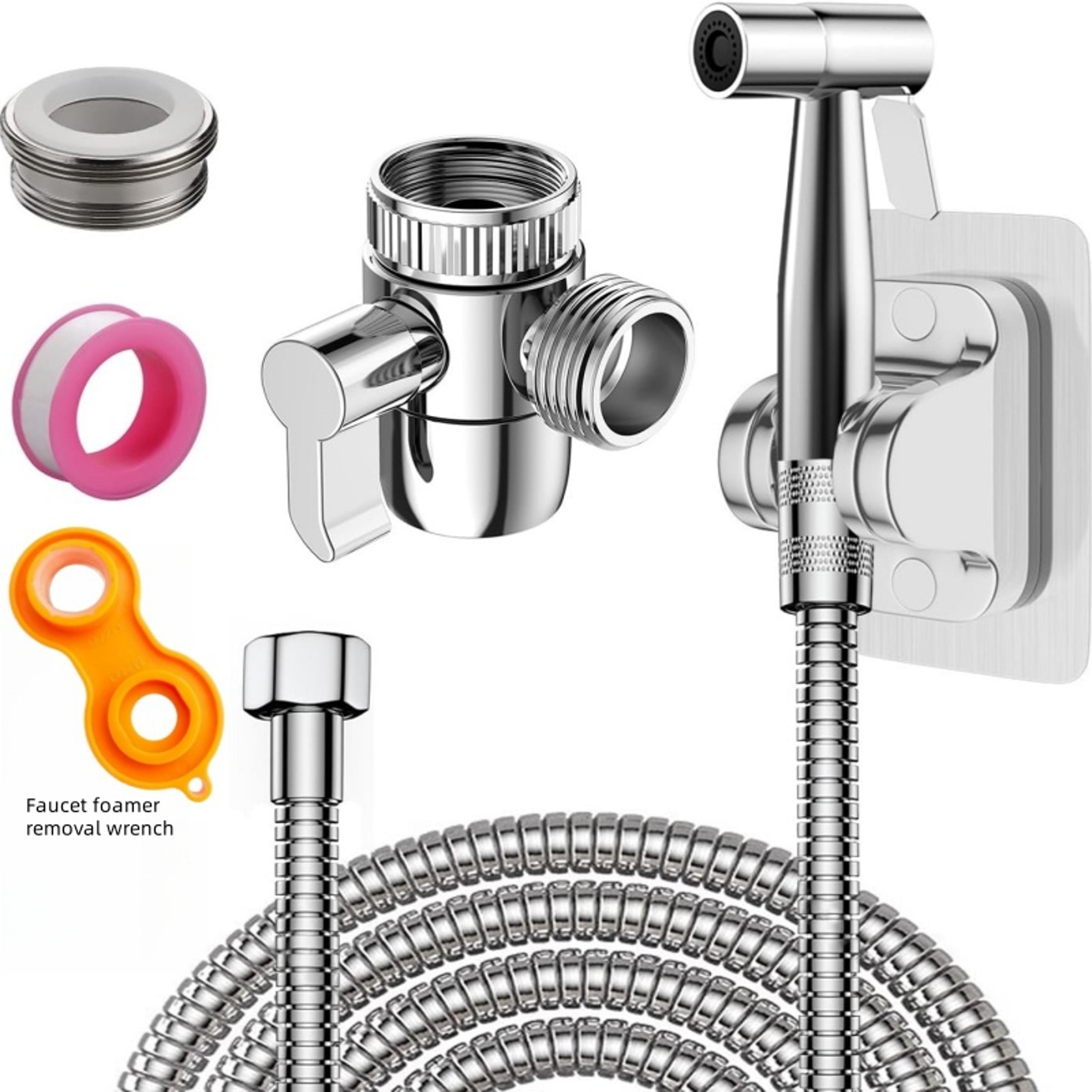 handheld bidet sprayer kit with way faucet diverter and hose