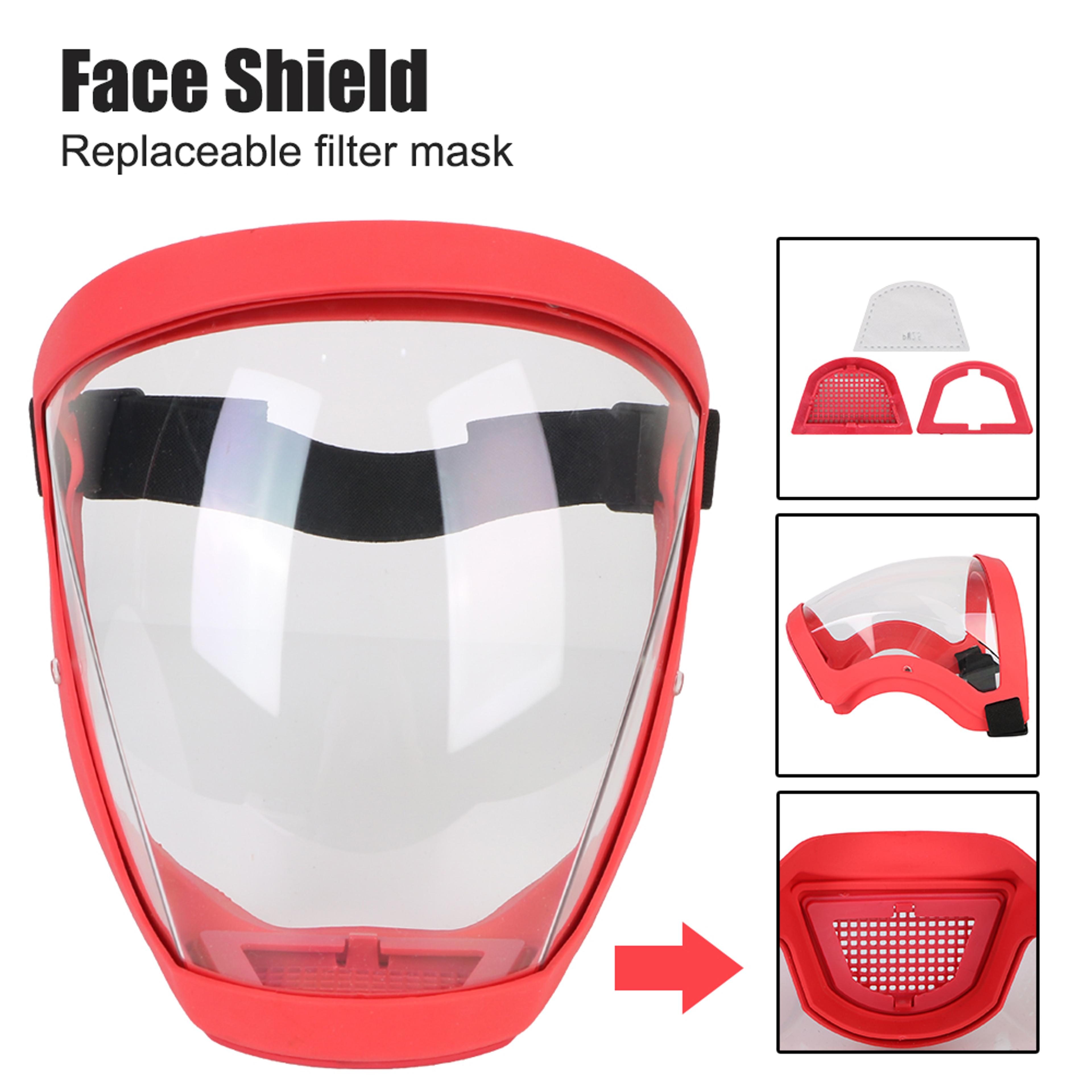full face shield with filters anti fog dust and oil splash face cover