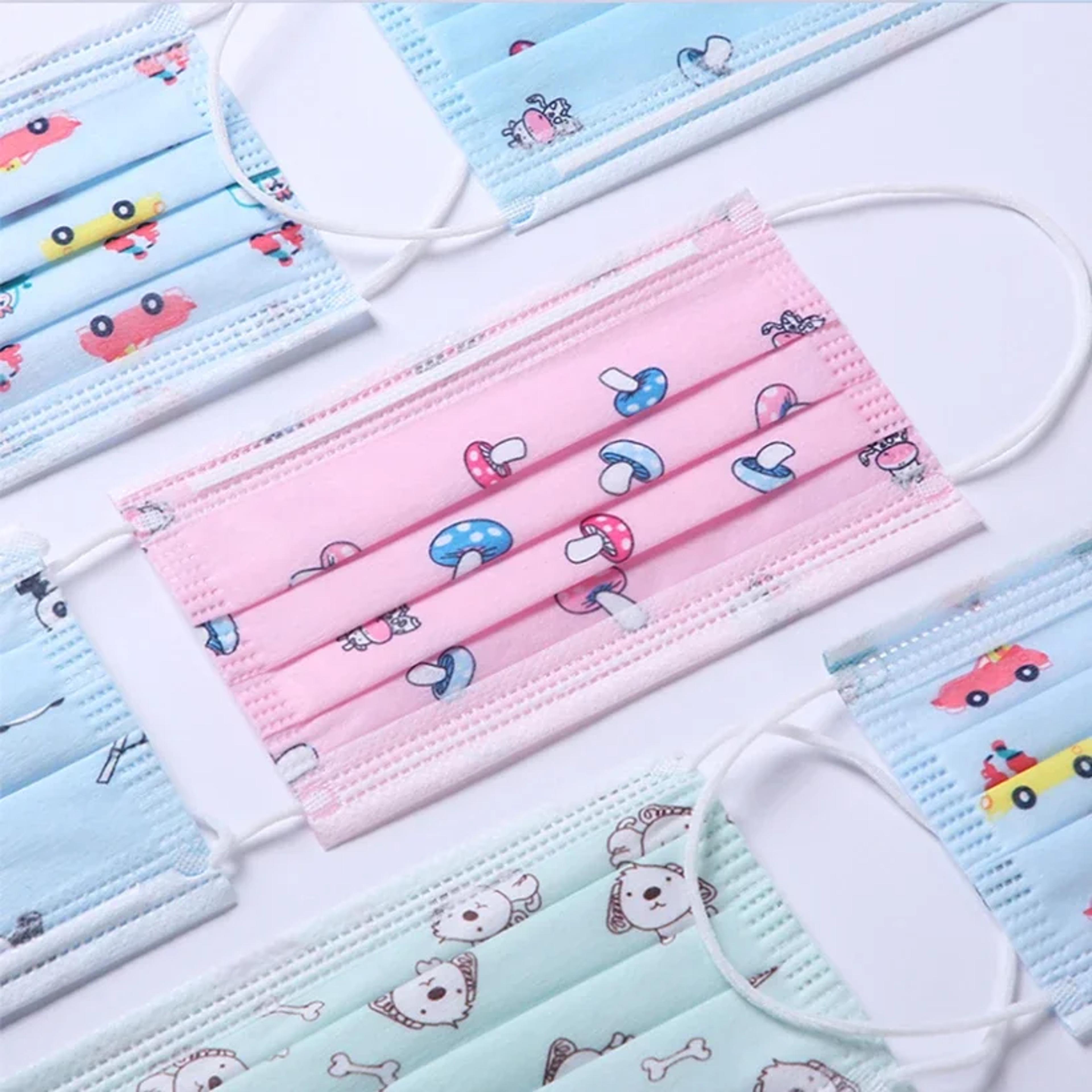 layer cartoon kids disposable face masks for boys and girls