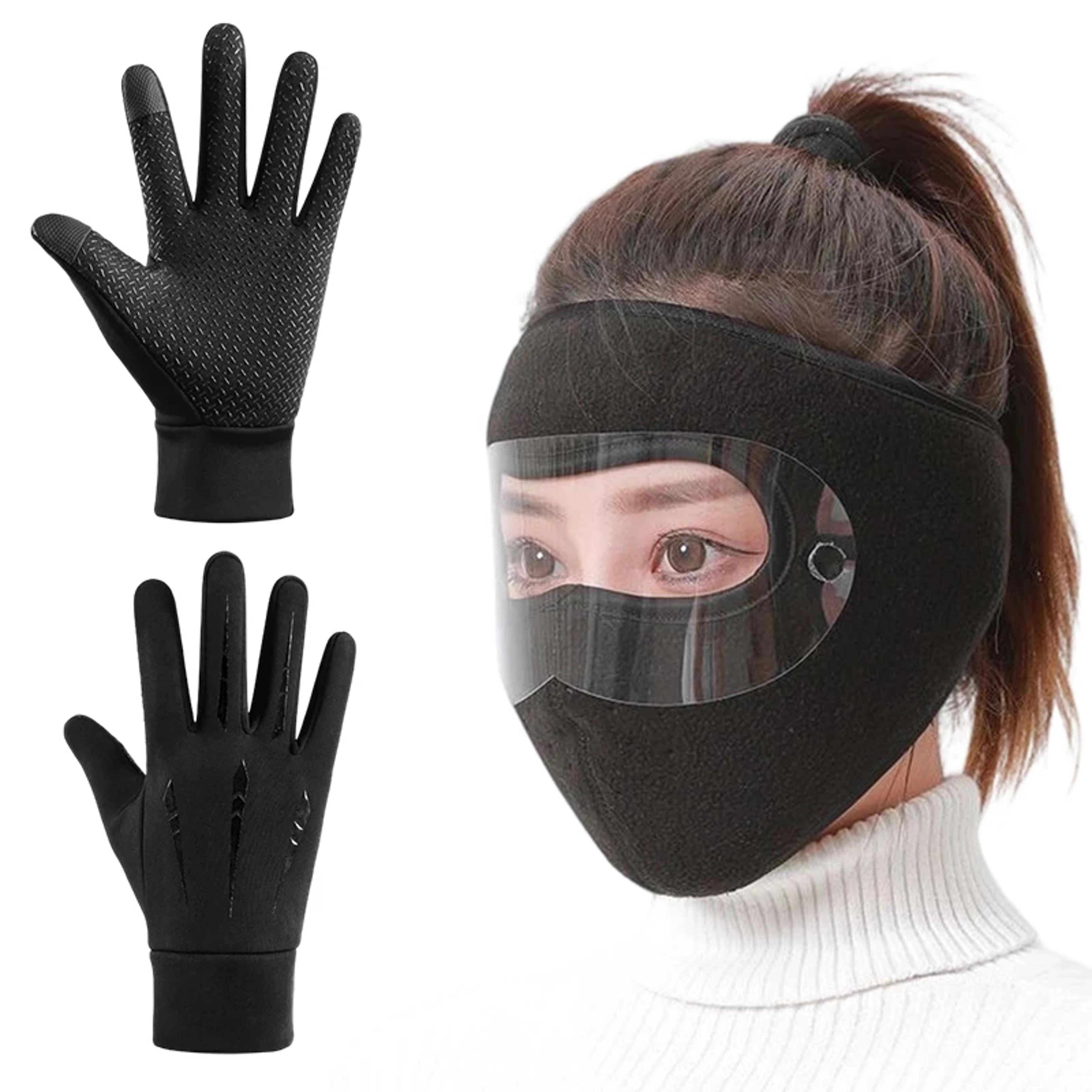 winter windproof full face mask with anti fog goggles for cycling skiing and motorcycle riding