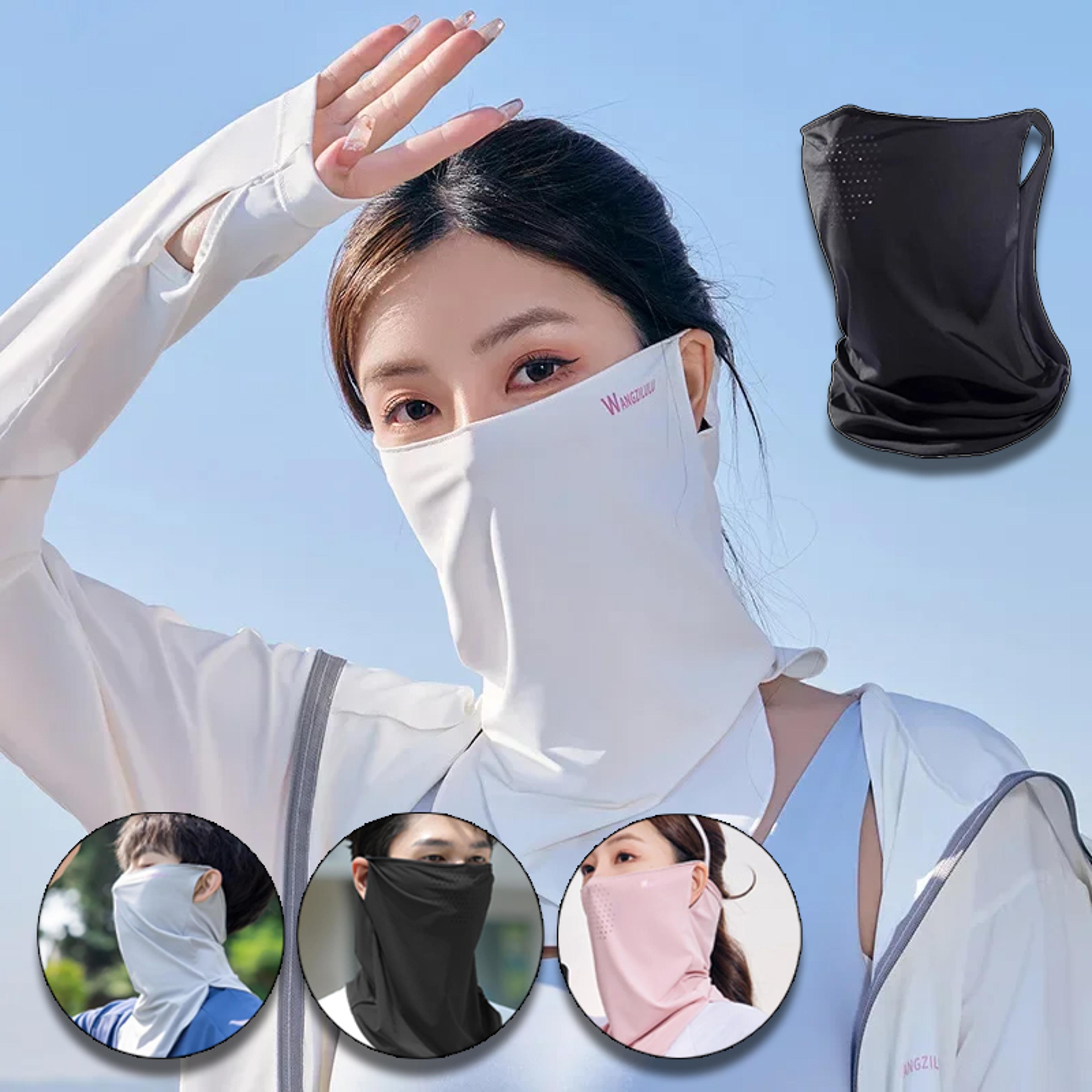 ice silk face mask breathable uv sun protection full face cover