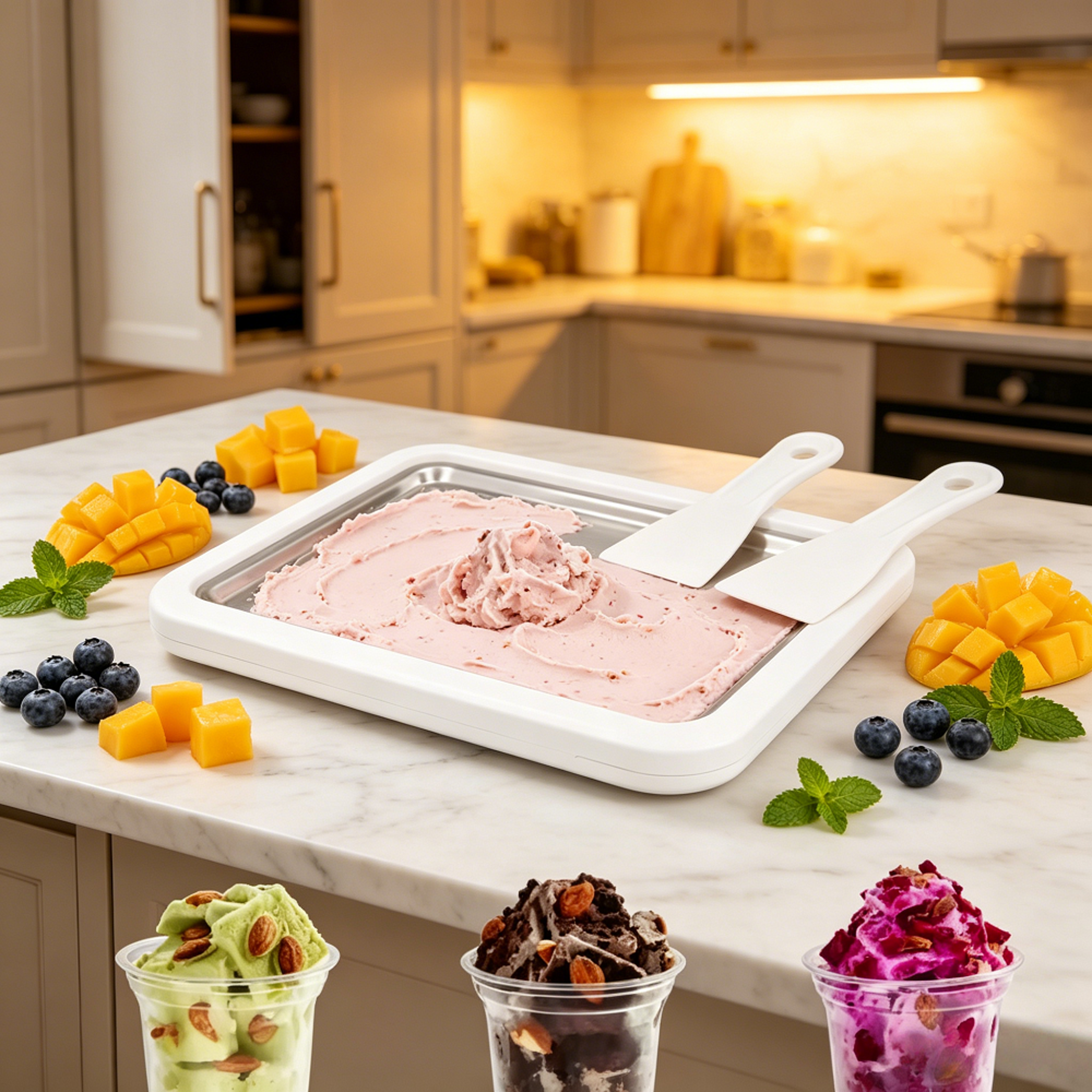 diy rolled ice cream maker pan for homemade gelato and frozen yogurt