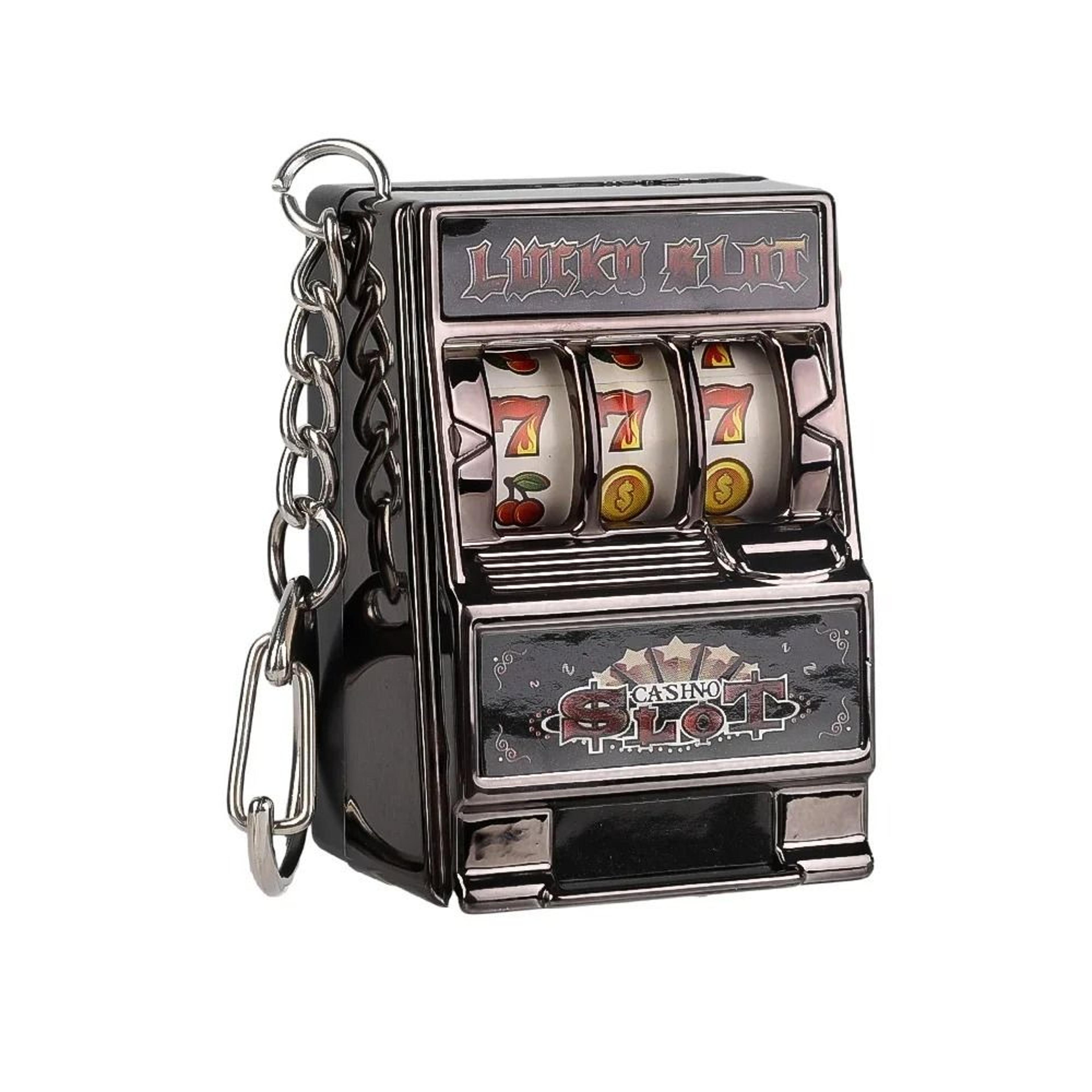 mini slot machine keychain lucky jackpot fidget toy and arcade keyring