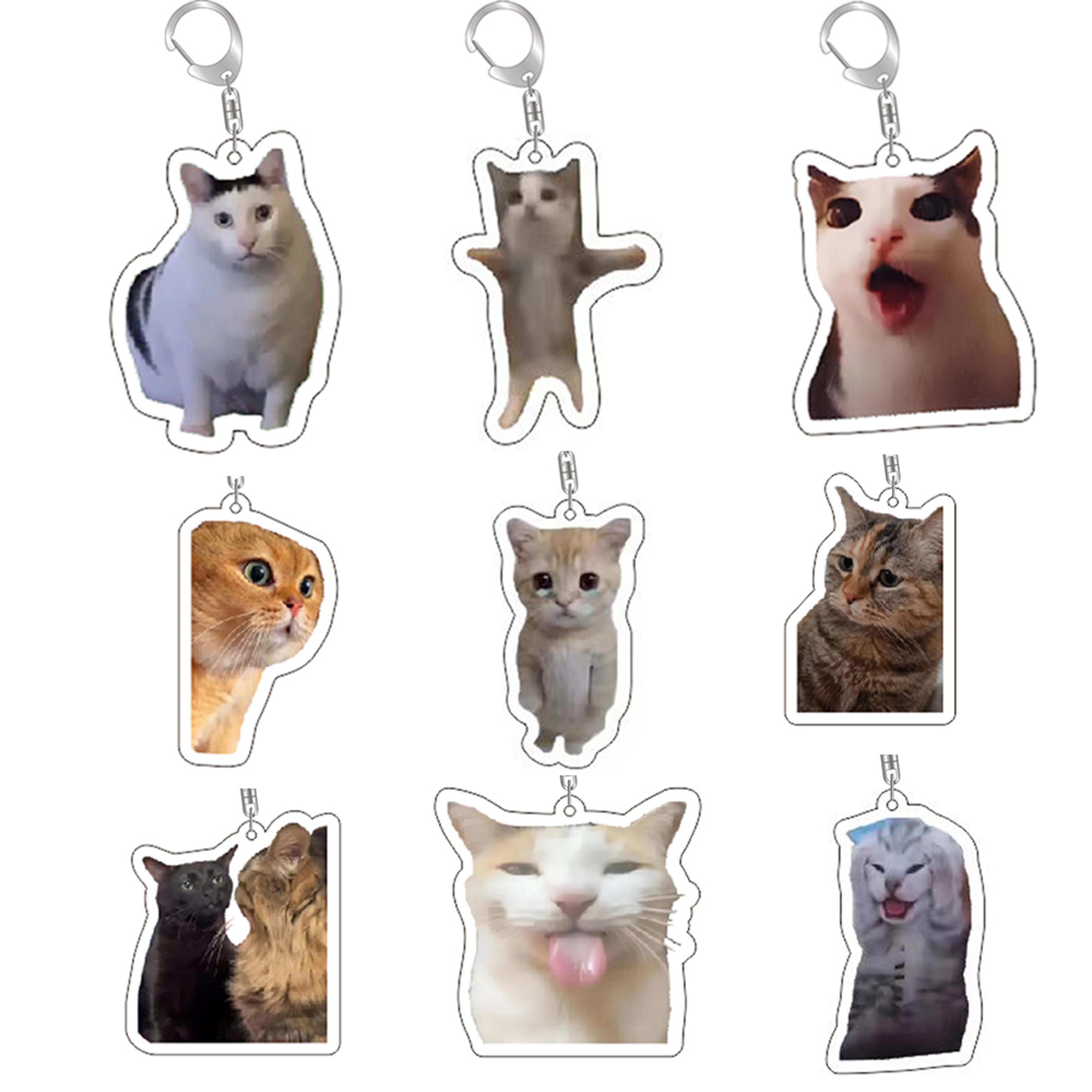 funny cat meme keychain cute acrylic bag charm gift for friends