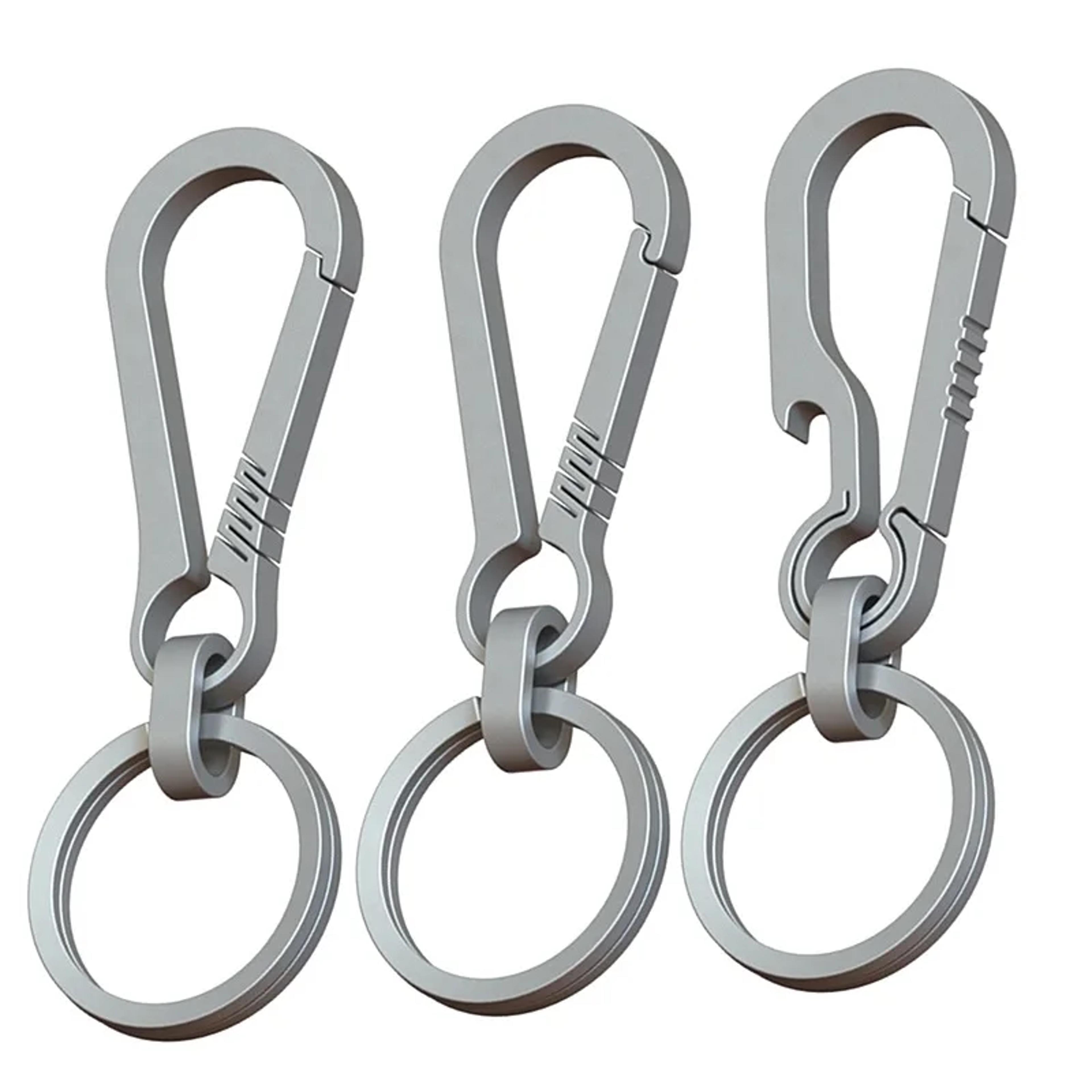 titanium carabiner keychain with bottle opener for outdoor everyday carry