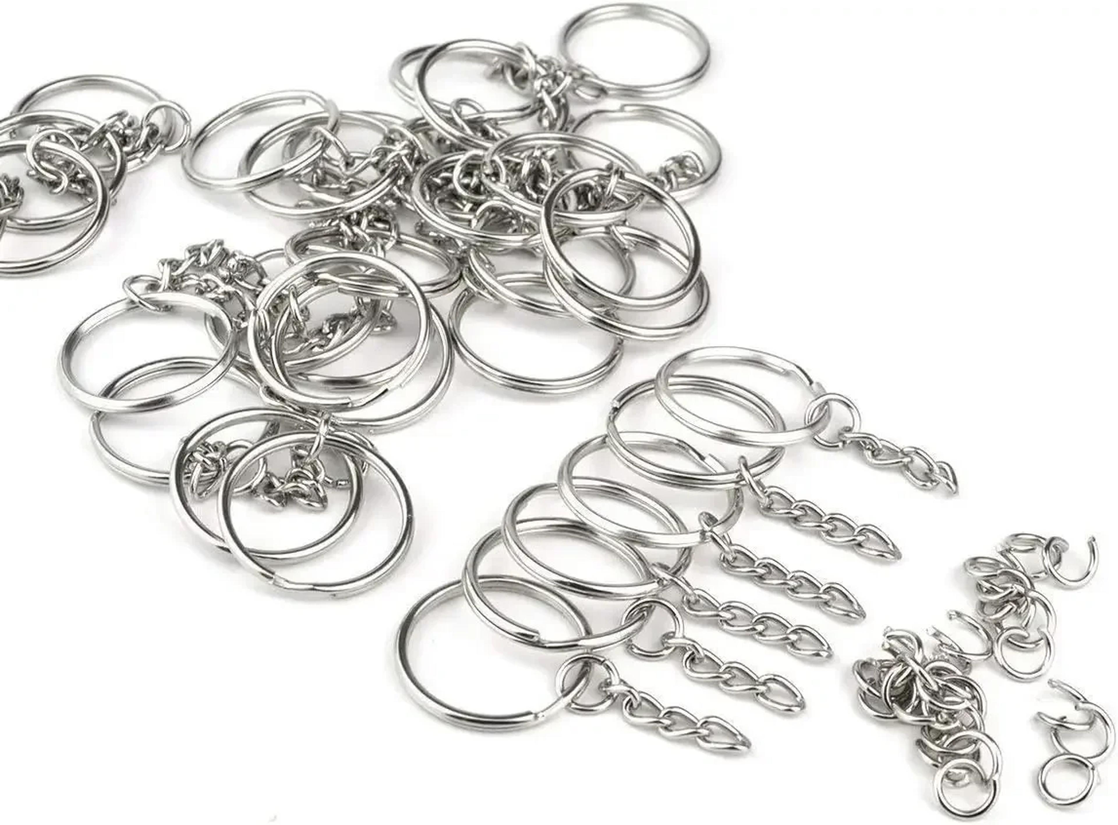 silver plated metal split key rings for diy keychains and crafts
