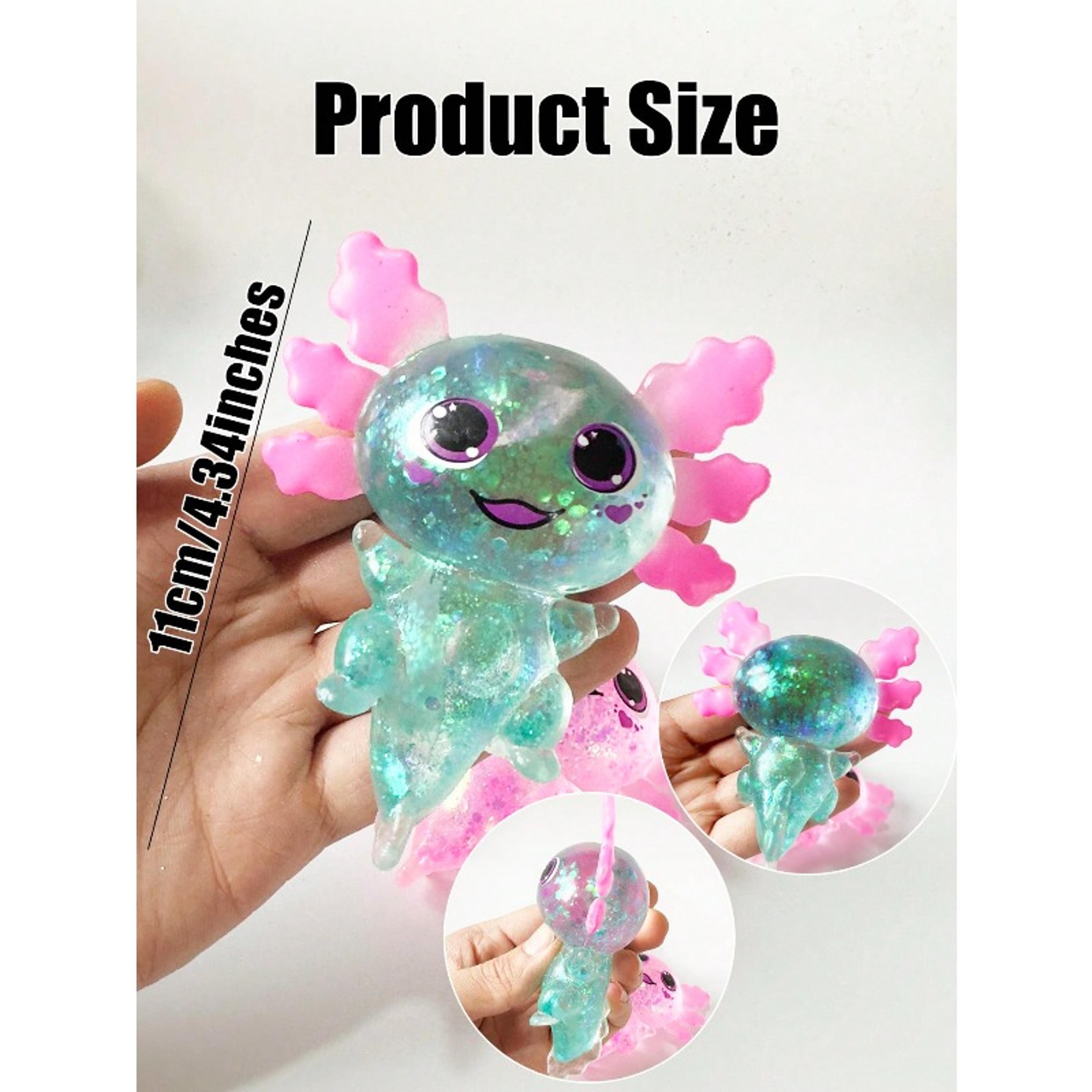 glitter axolotl squishy toy slow rising stress relief fidget toy