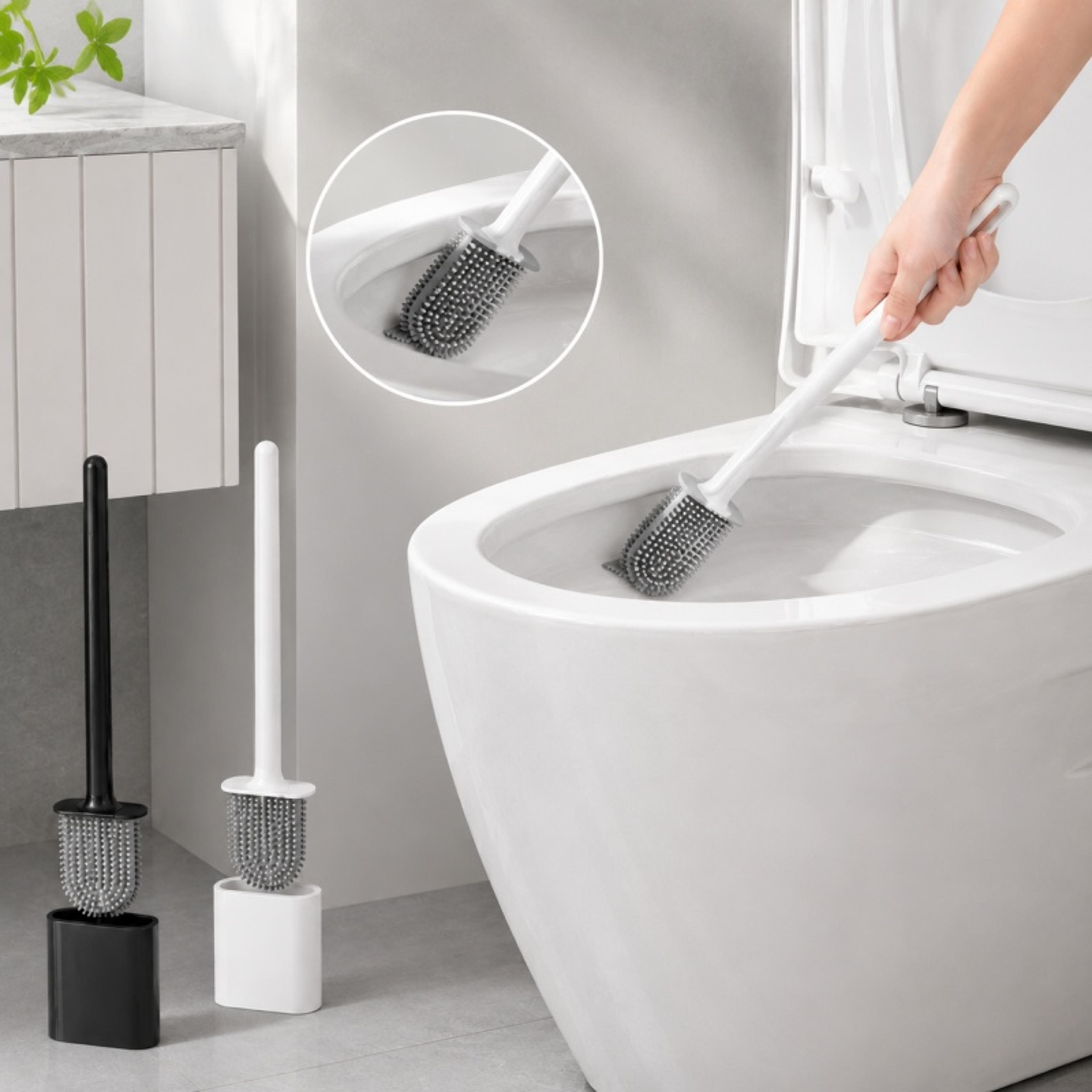 wall mounted silicone toilet brush with flexible flat head