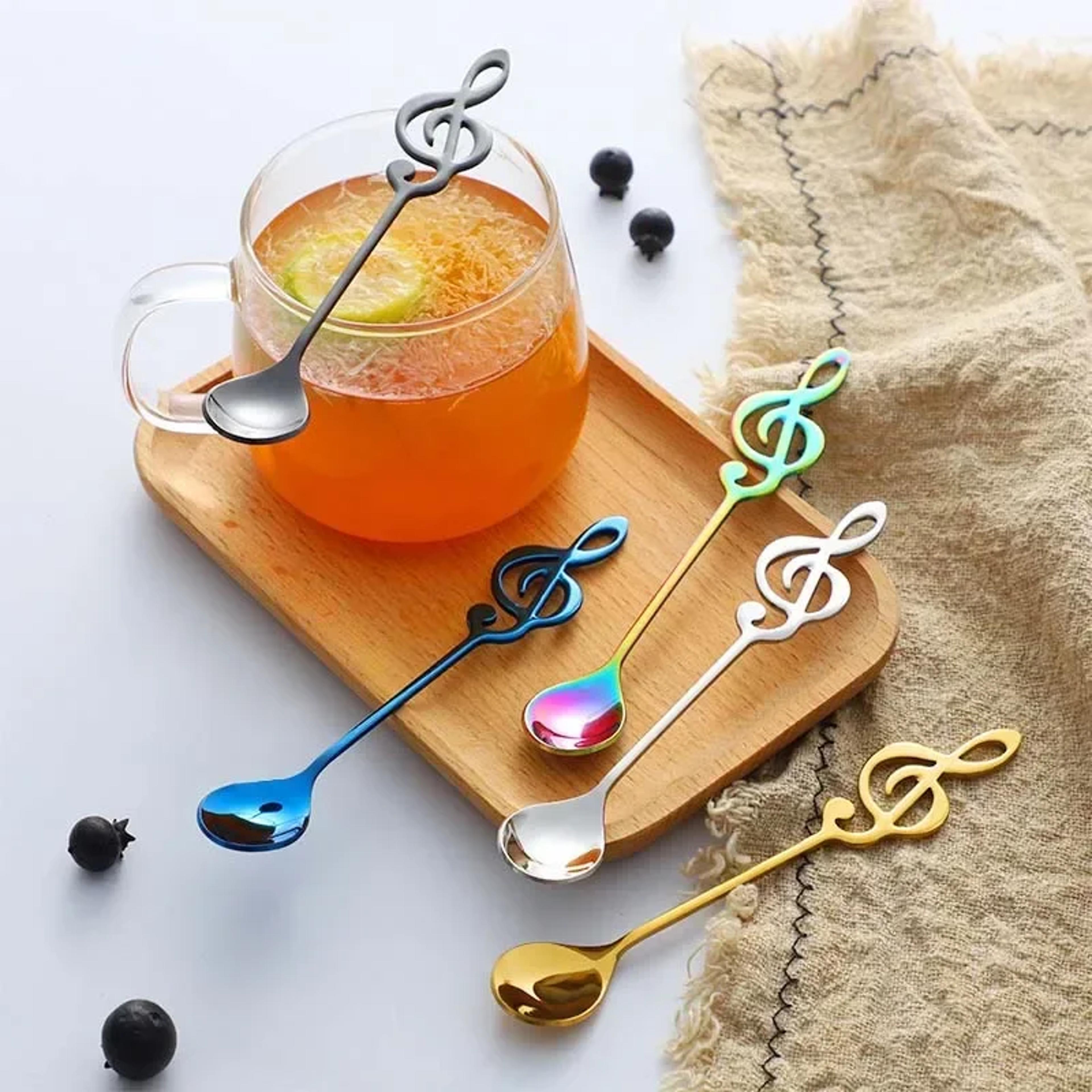 musical note coffee spoon stainless steel dessert and tea stirring spoon