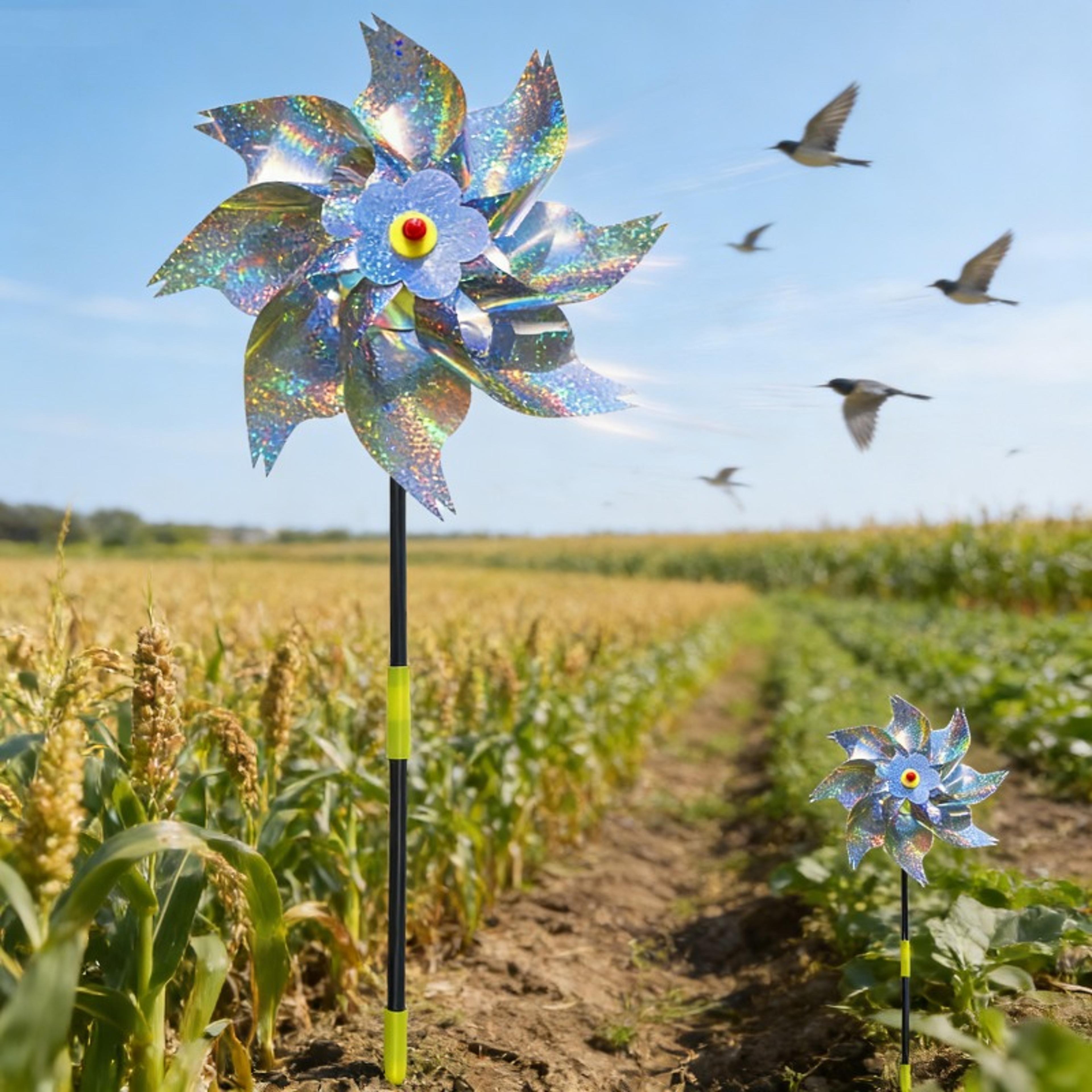 reflective bird repellent windmill outdoor bird deterrent garden spinner