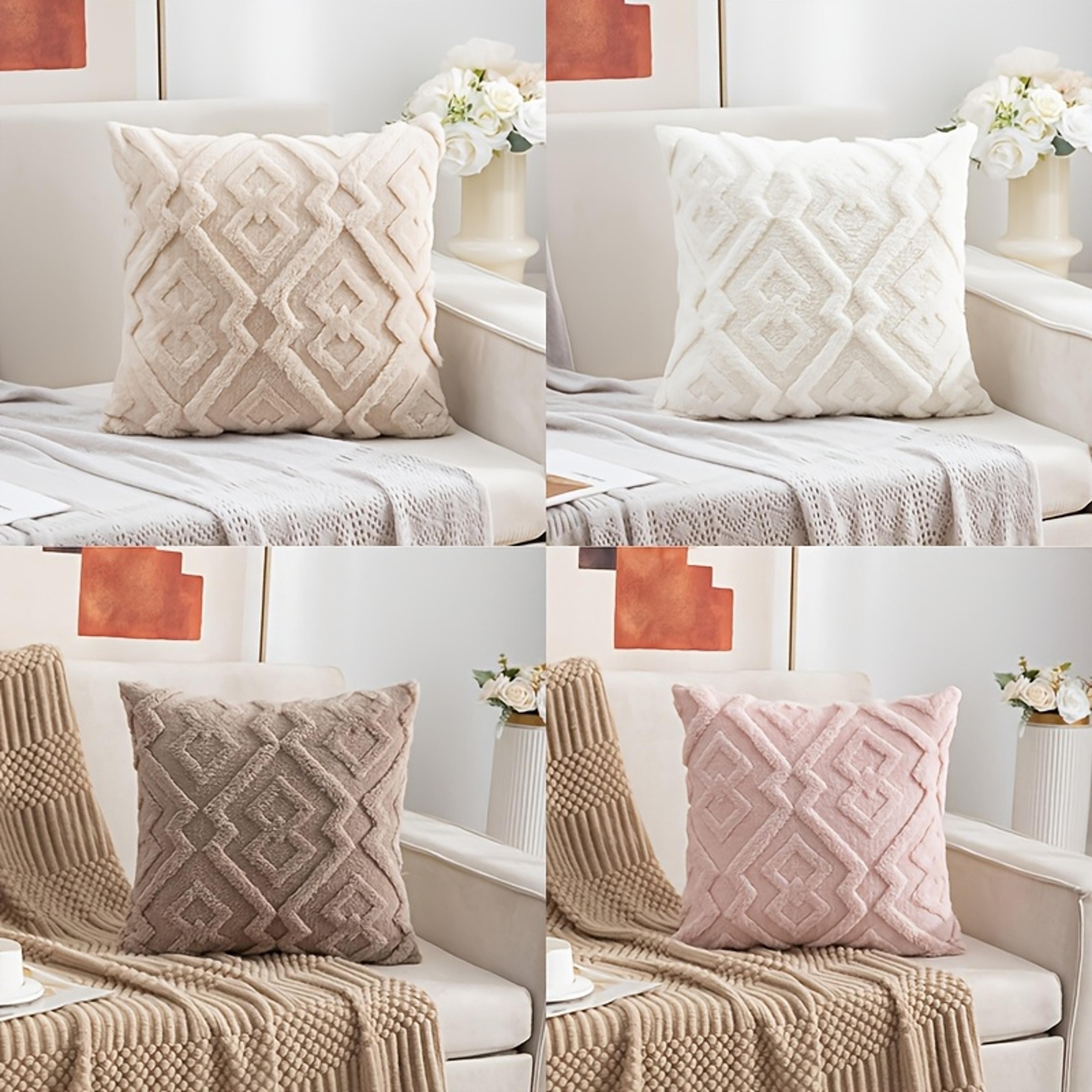 luxury plush cushion cover soft diamond decorative throw pillow cover for sofa and bedroom