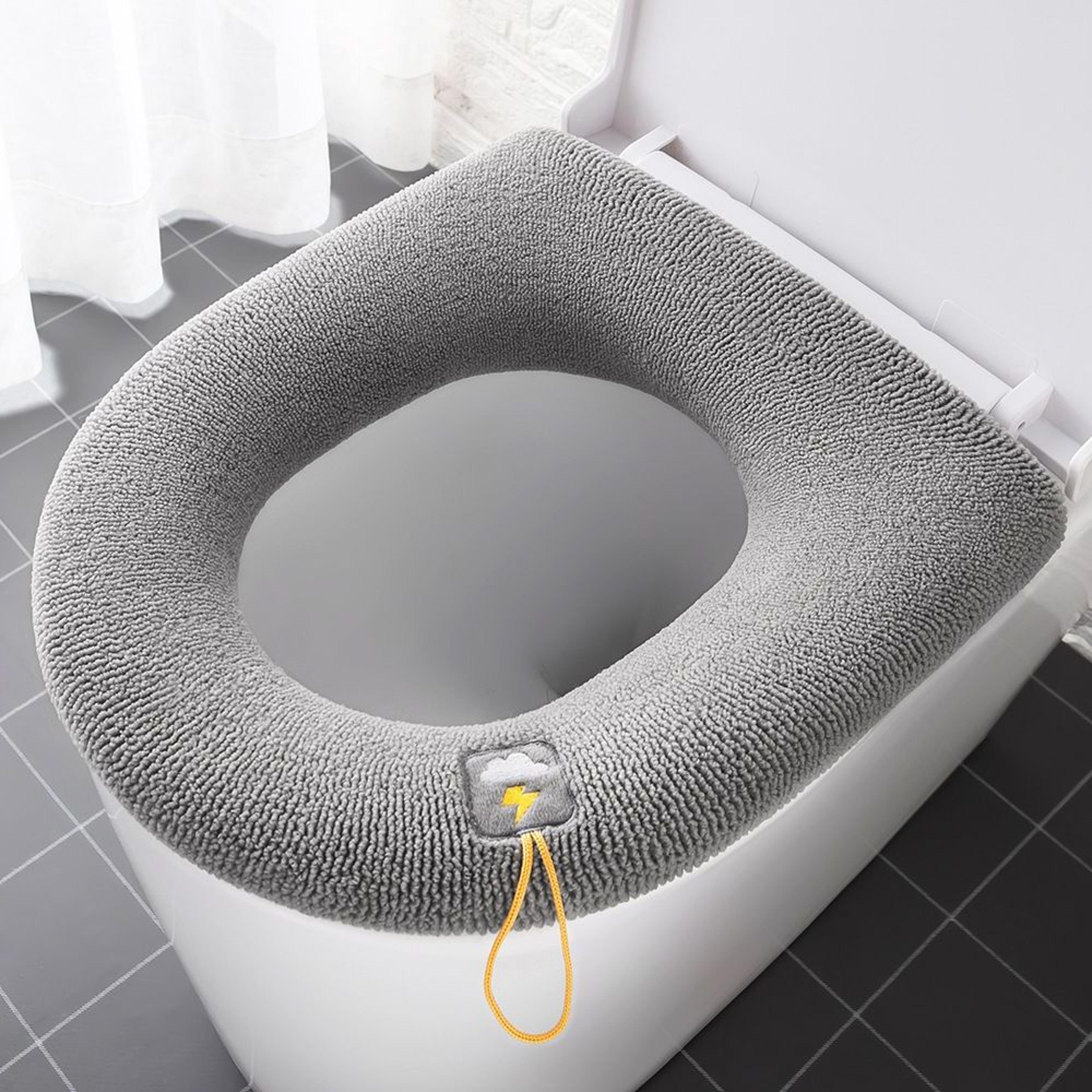 universal warm toilet seat cover soft washable pumpkin pattern cushion