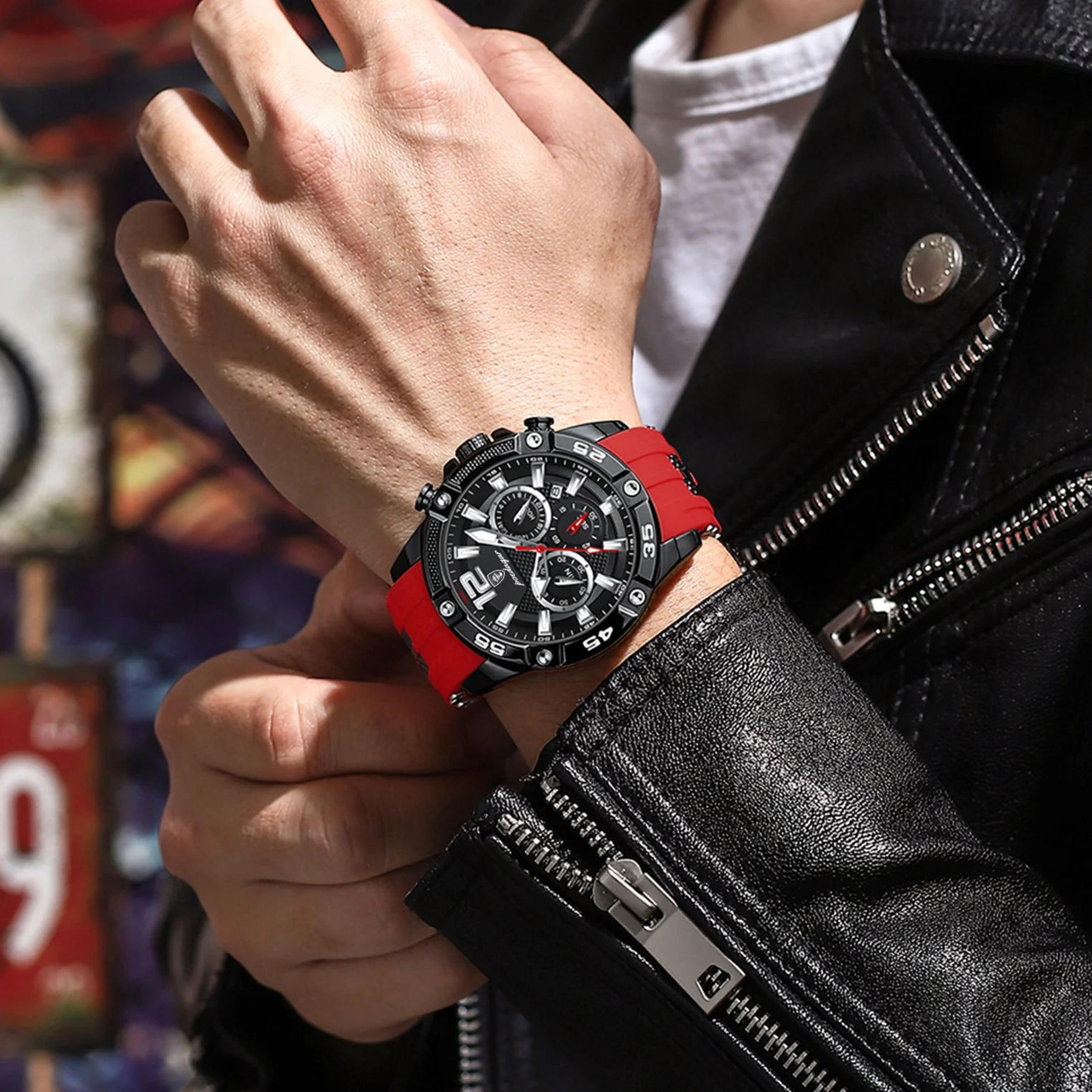 luxury sports chronograph watch waterproof luminous quartz watch for men