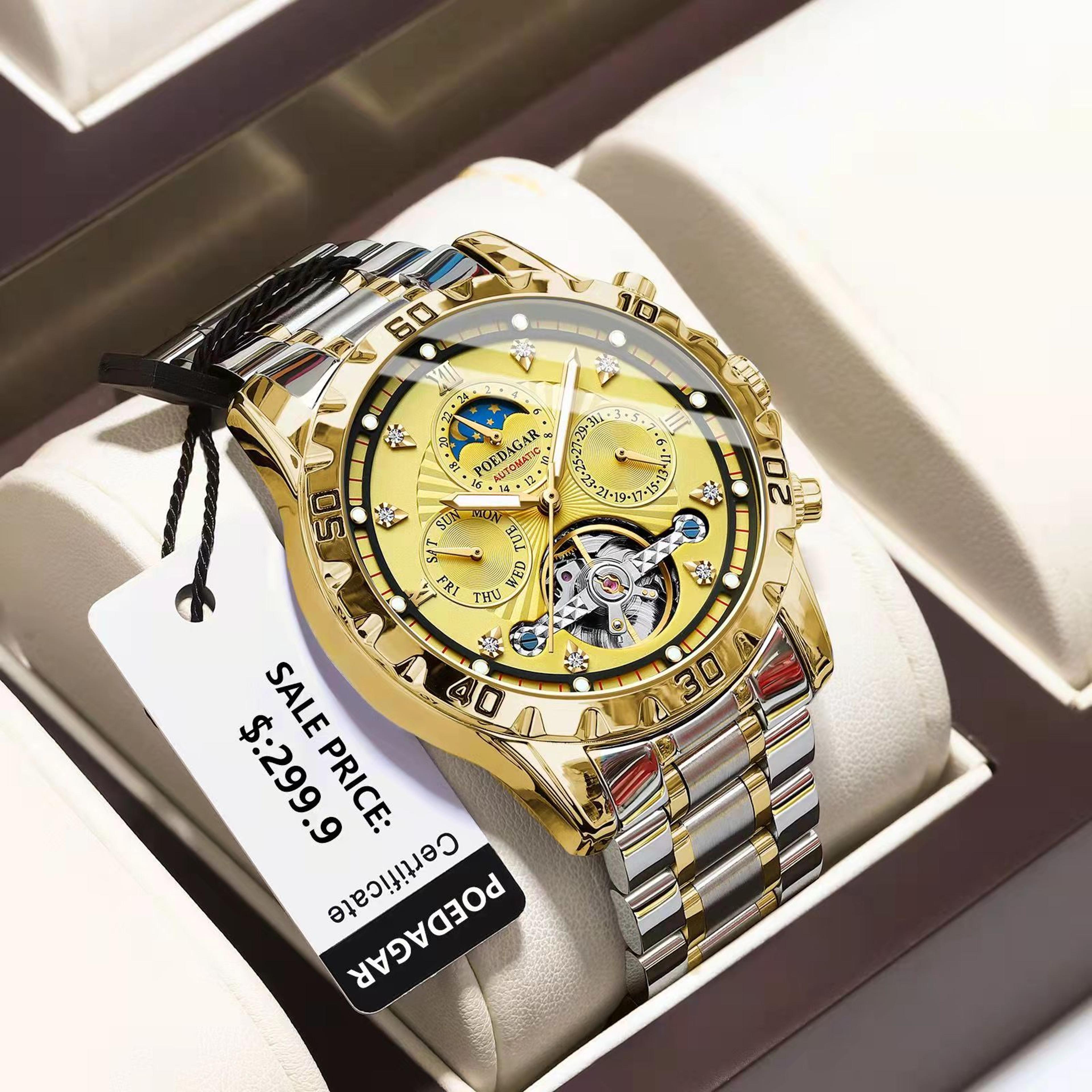 luxury automatic mechanical watch for men hollow tourbillon waterproof luminous watch