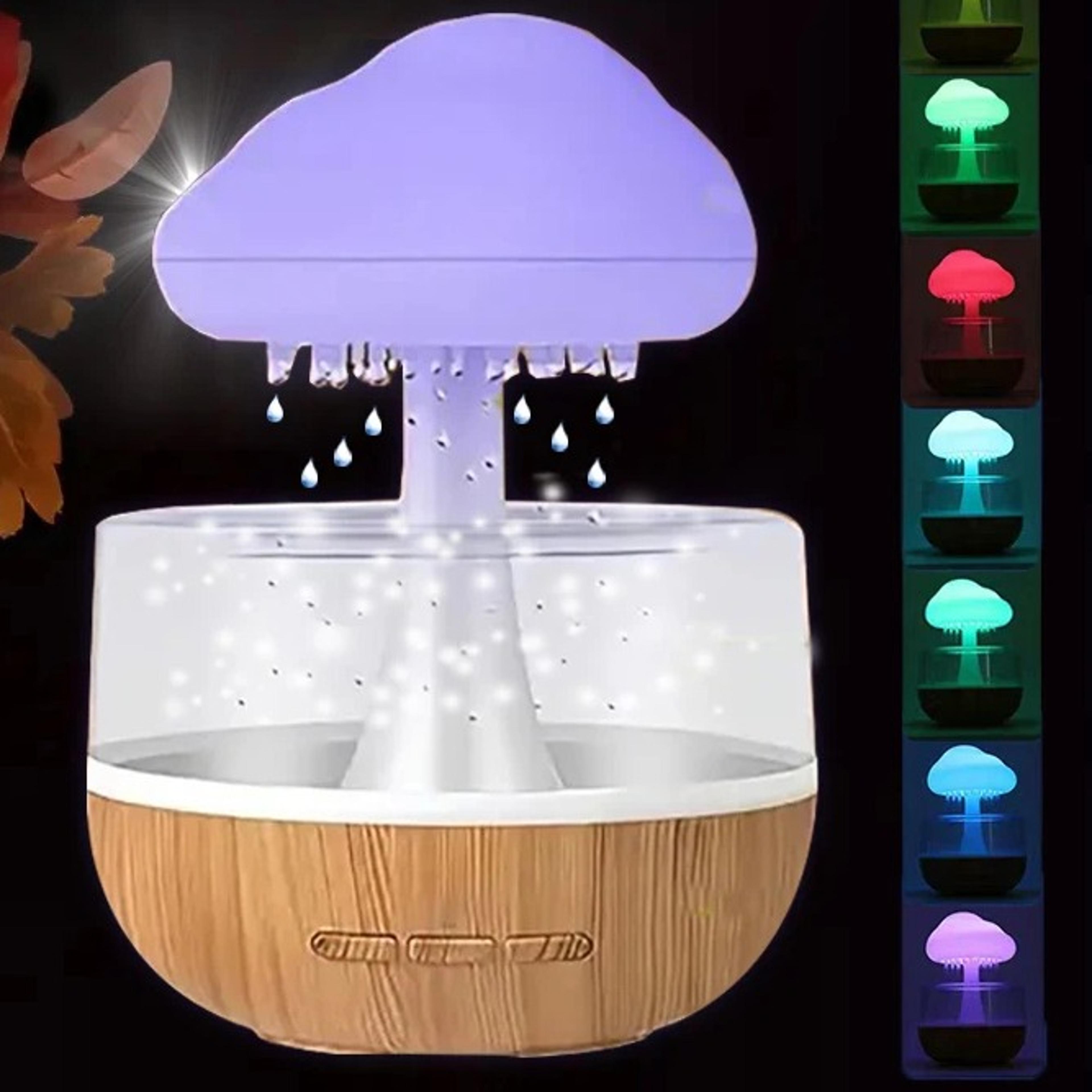 rain cloud humidifier with essential oil diffuser and colorful night light