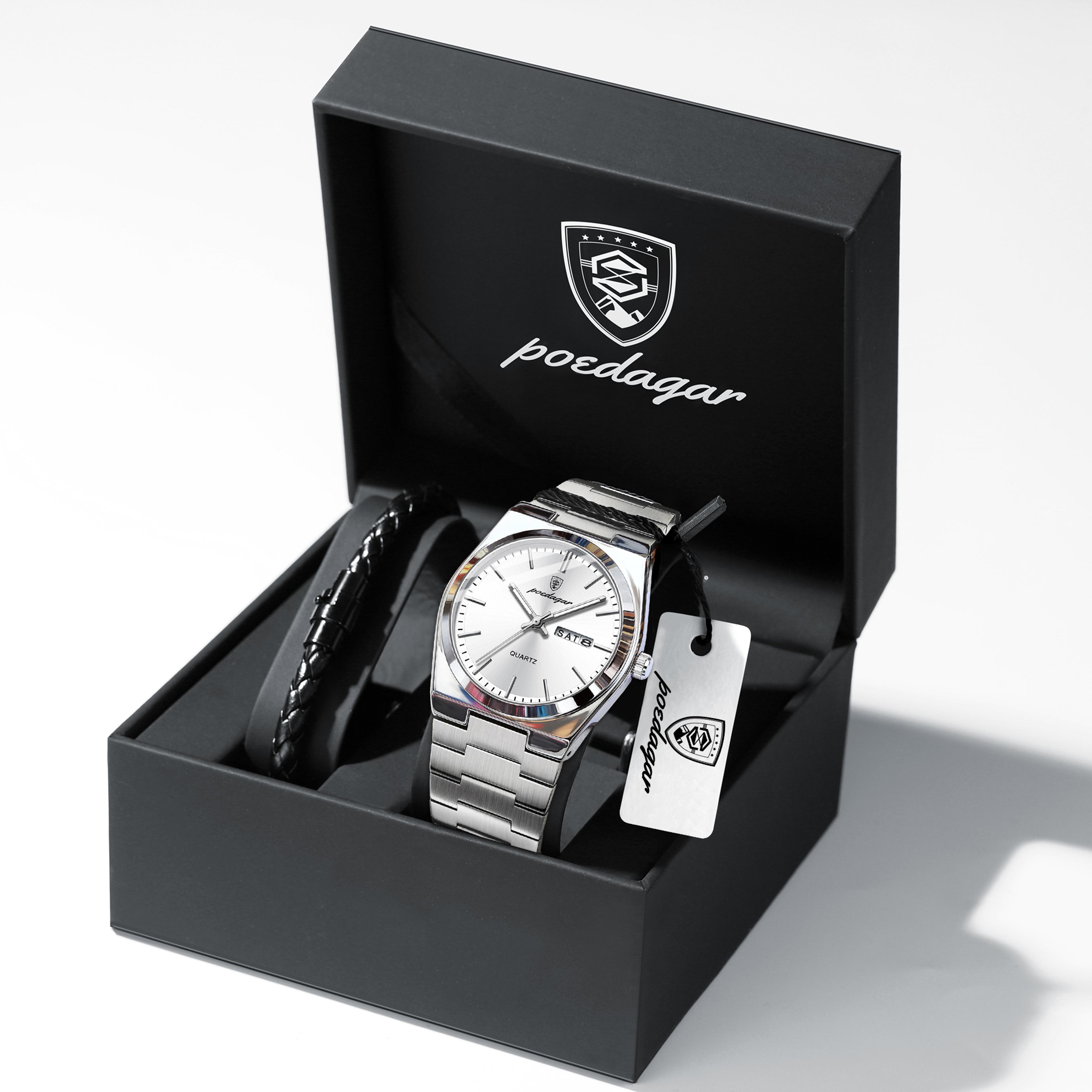 luxury mens watch stainless steel waterproof luminous quartz watch