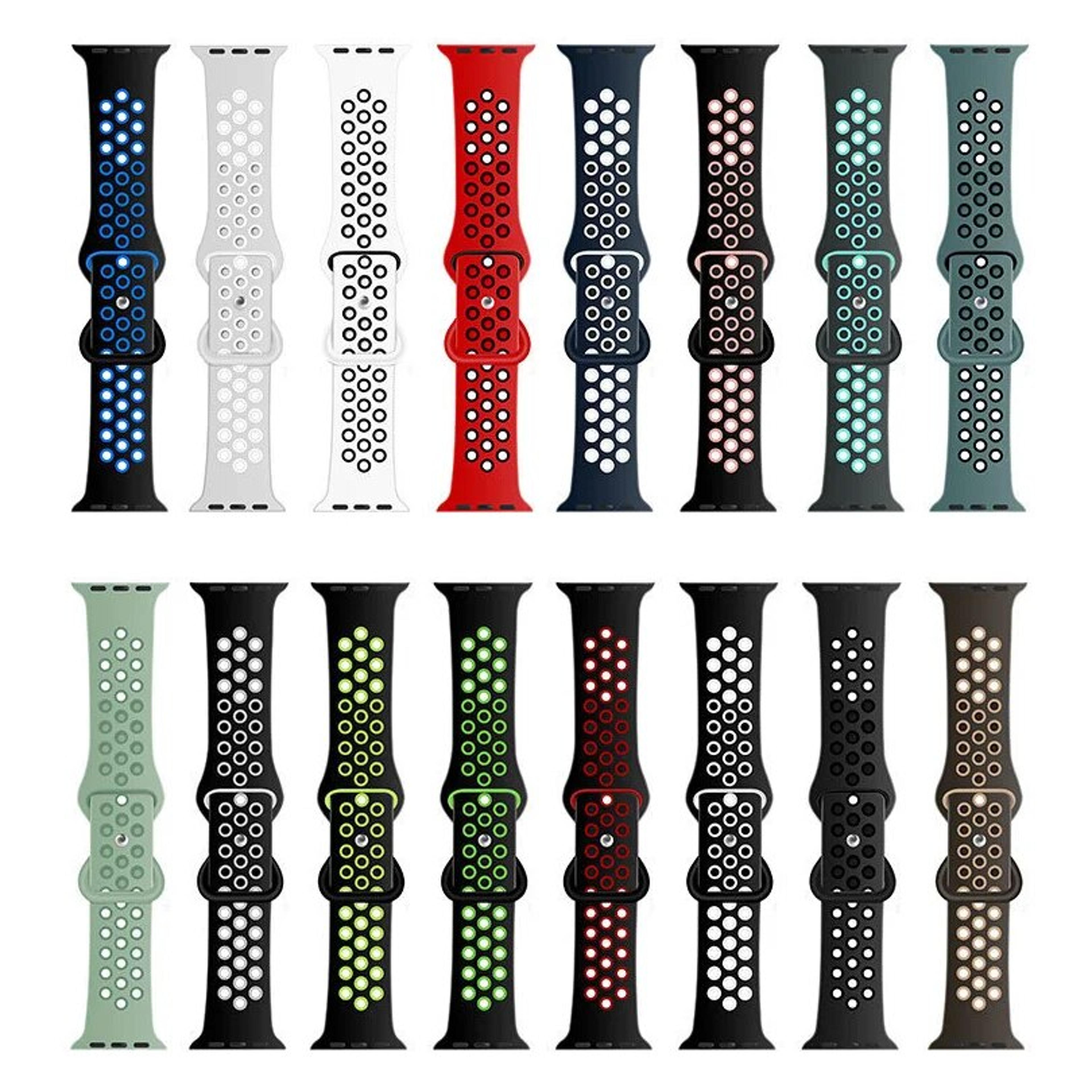 dual color silicone sport band for apple watch comfortable replacement strap