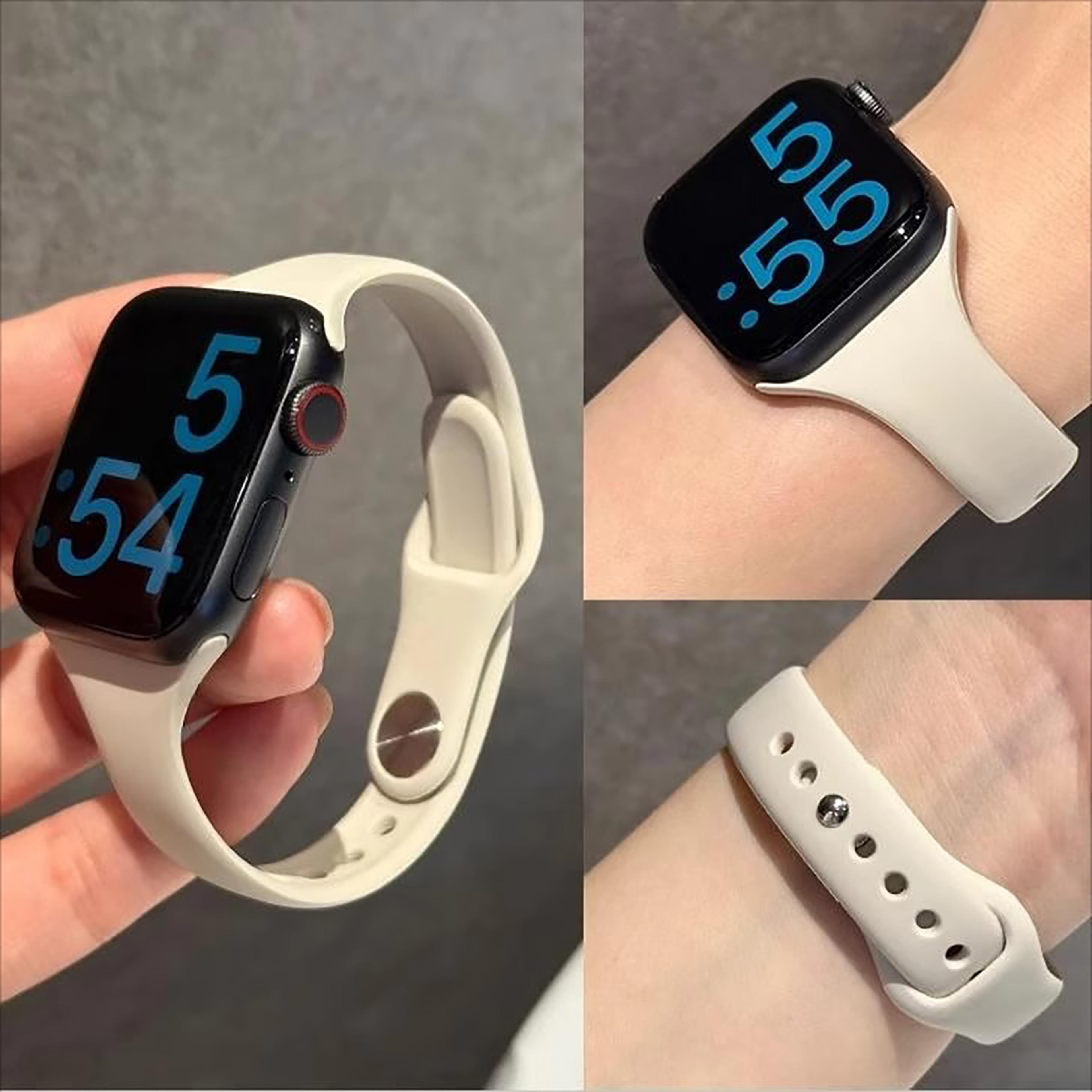 slim silicone apple watch band soft sport strap for series