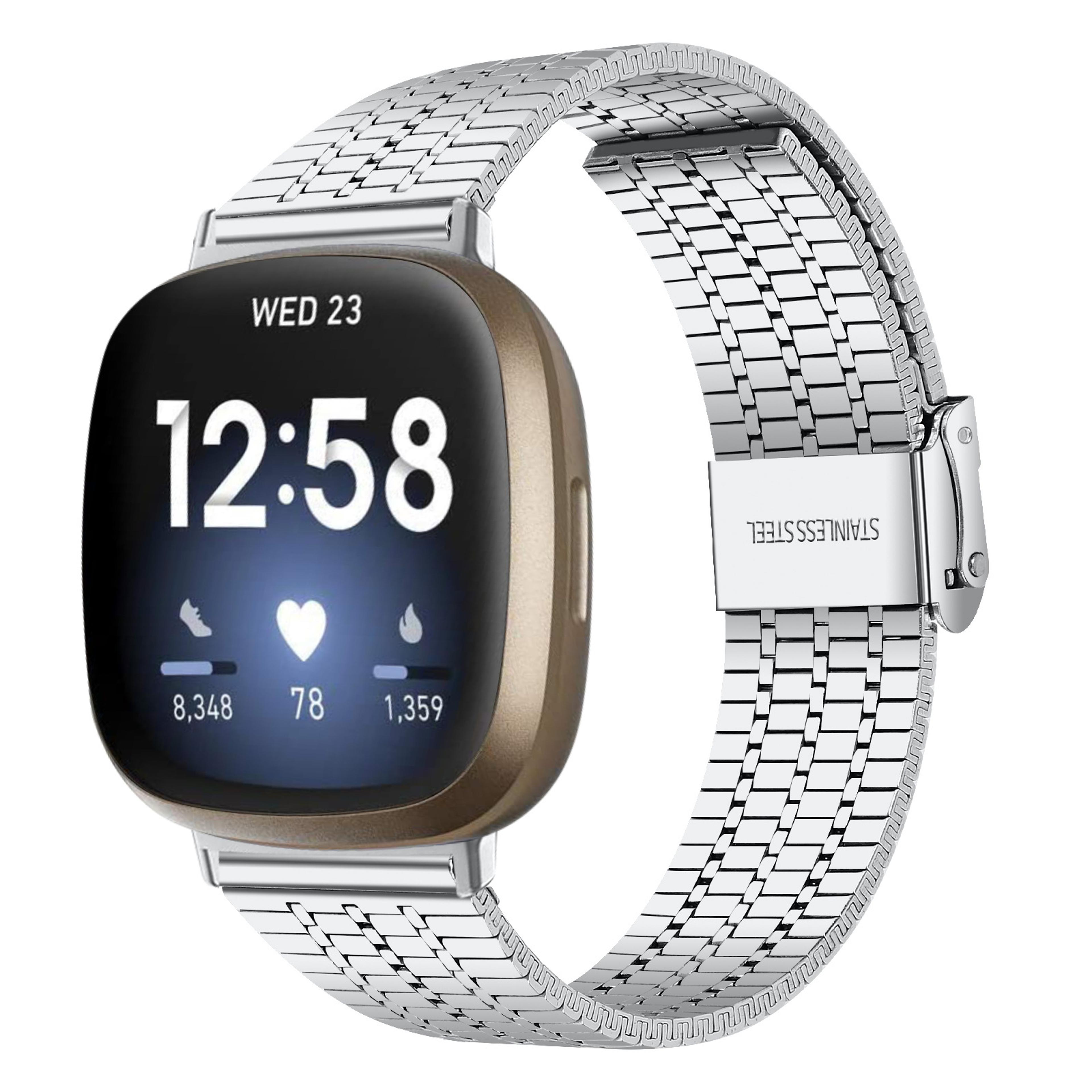 fitbit versa sense stainless steel replacement watch band bracelet