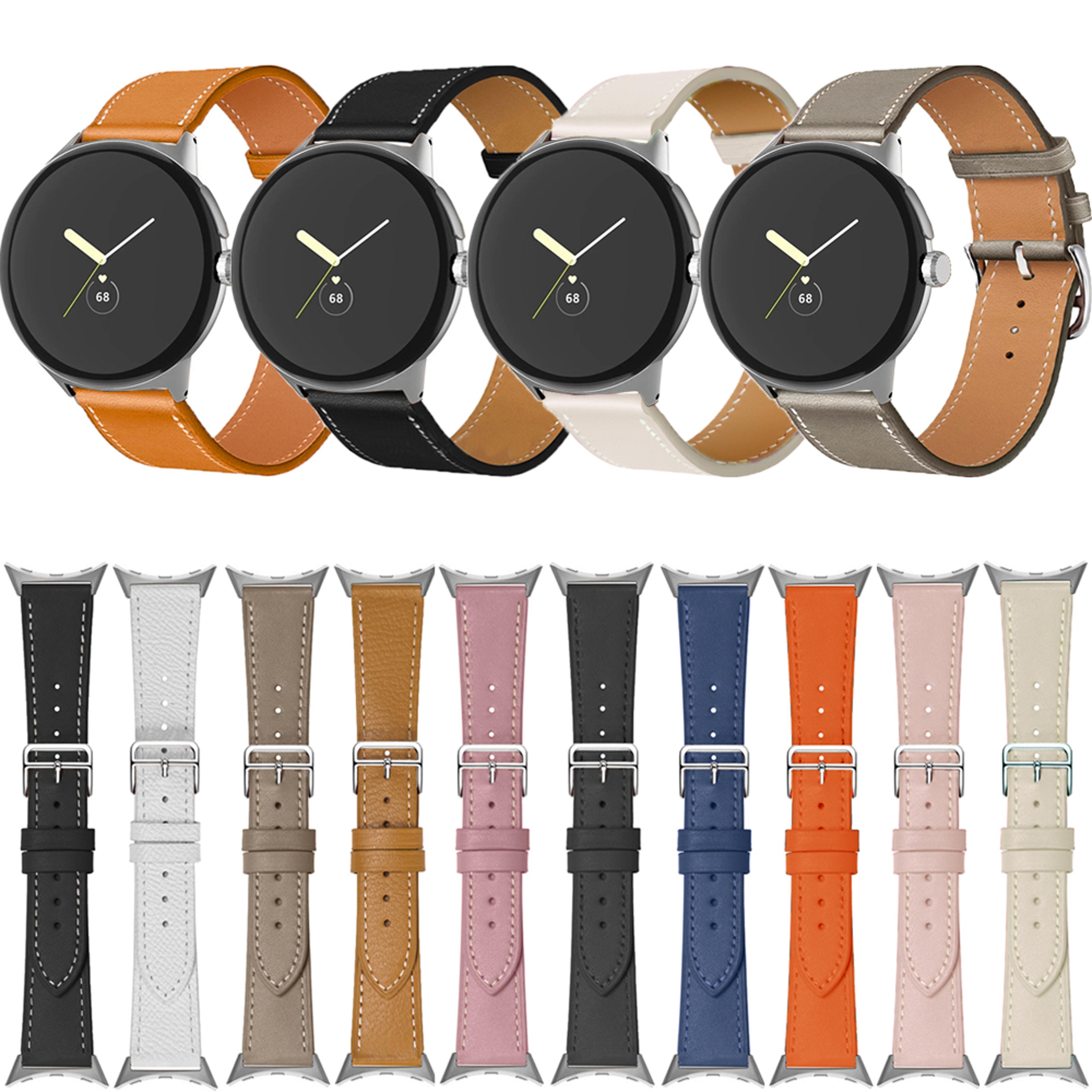 premium leather google pixel watch band adjustable replacement strap for pixel watch