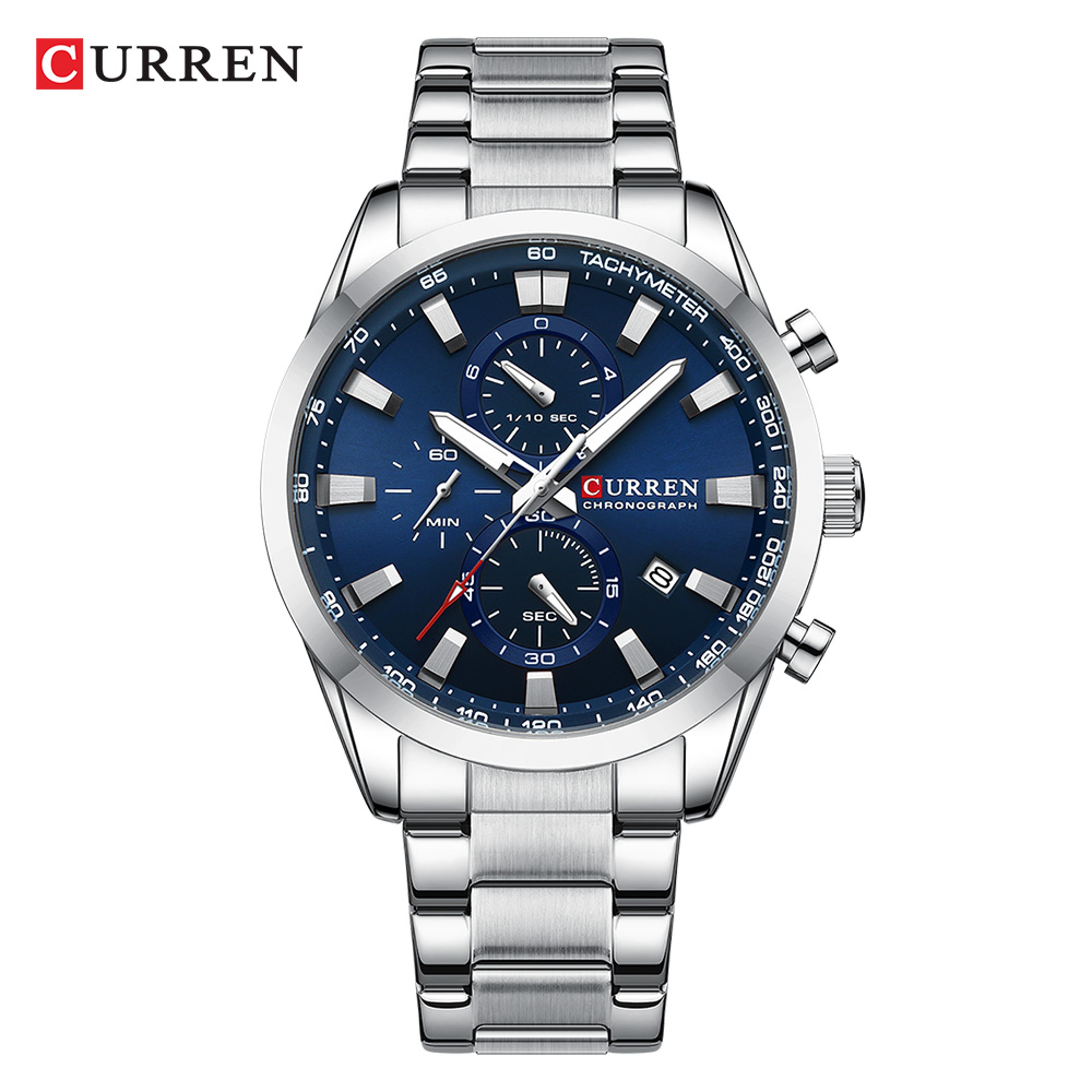 mens chronograph watch waterproof quartz business wristwatch