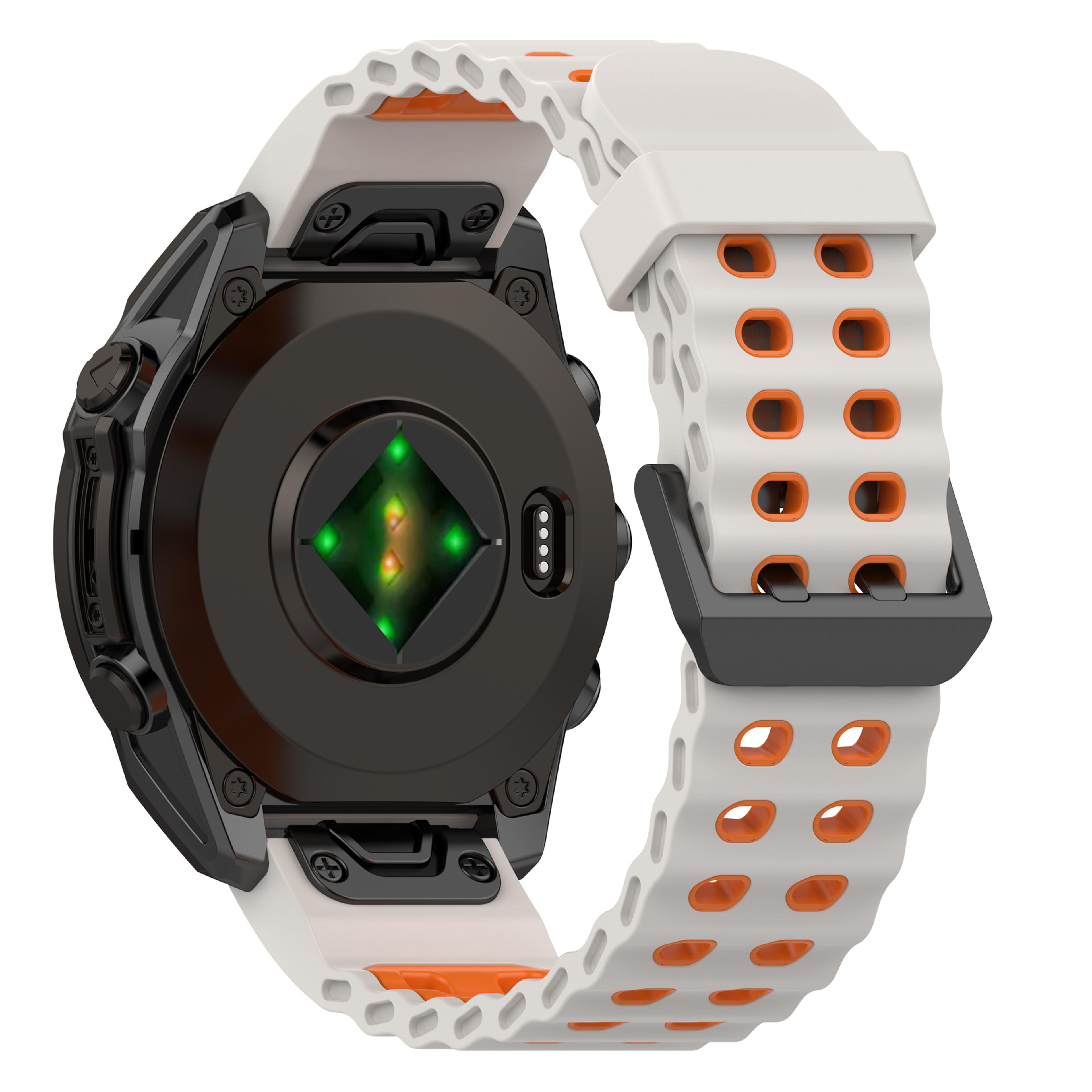 garmin fenix 8 silicone strap quick release breathable dual color watch band