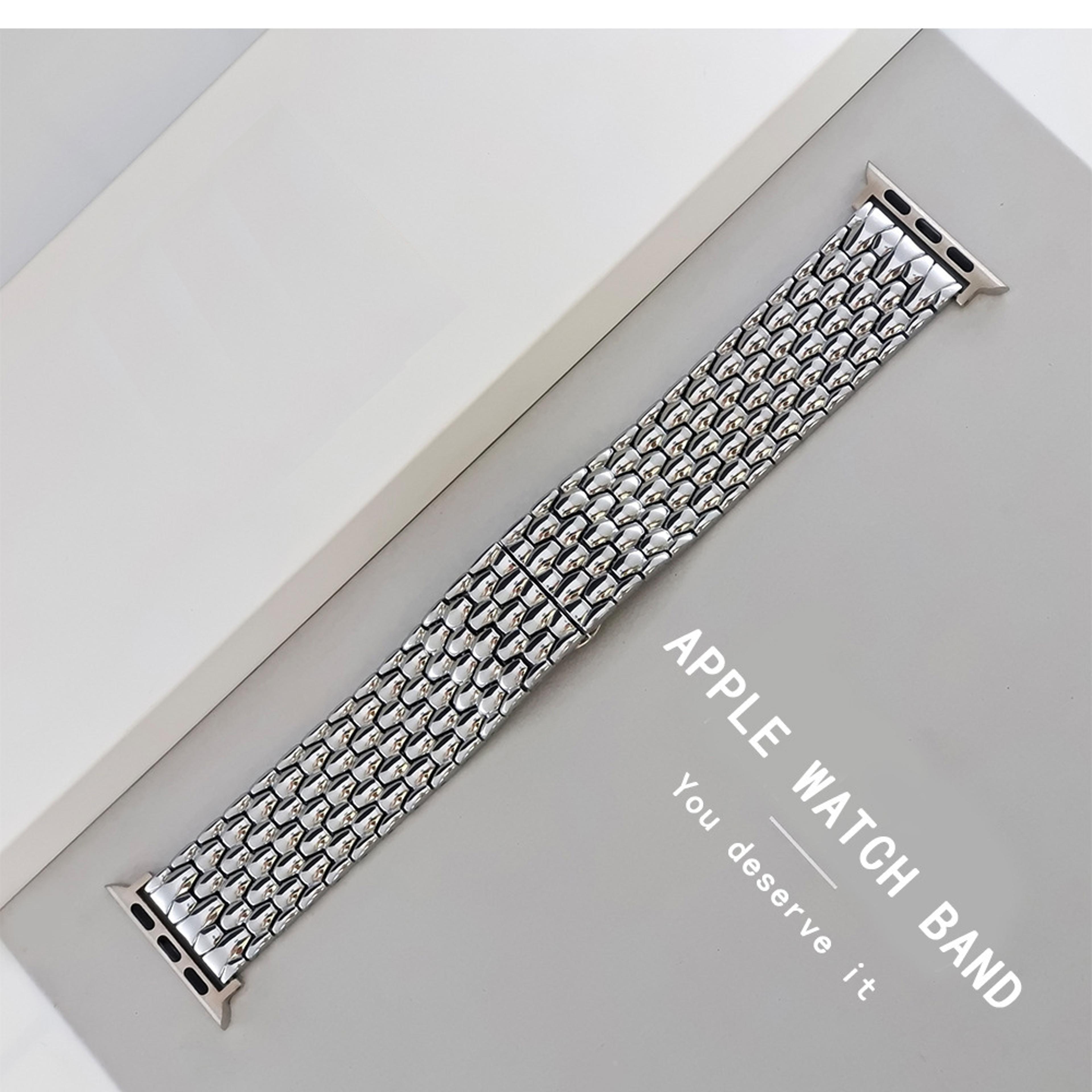 premium metal apple watch band textured replacement strap