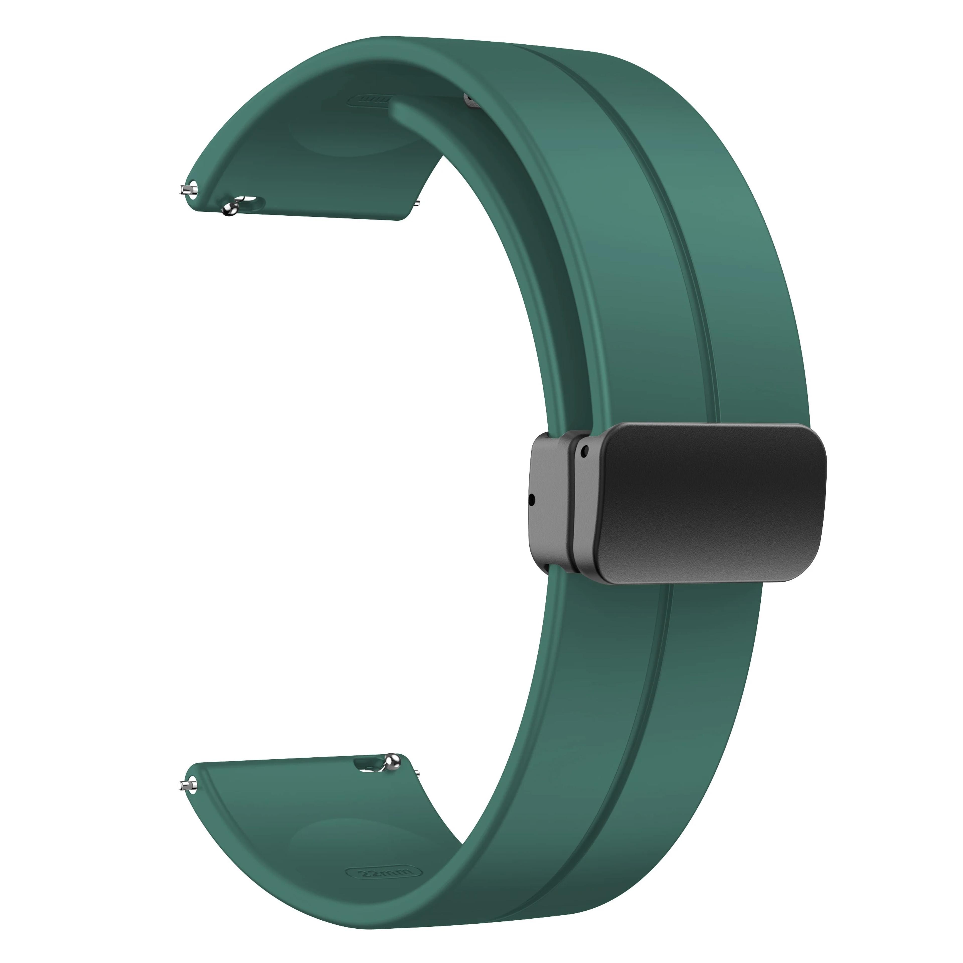 magnetic silicone watch band for samsung galaxy watch with d type clasp