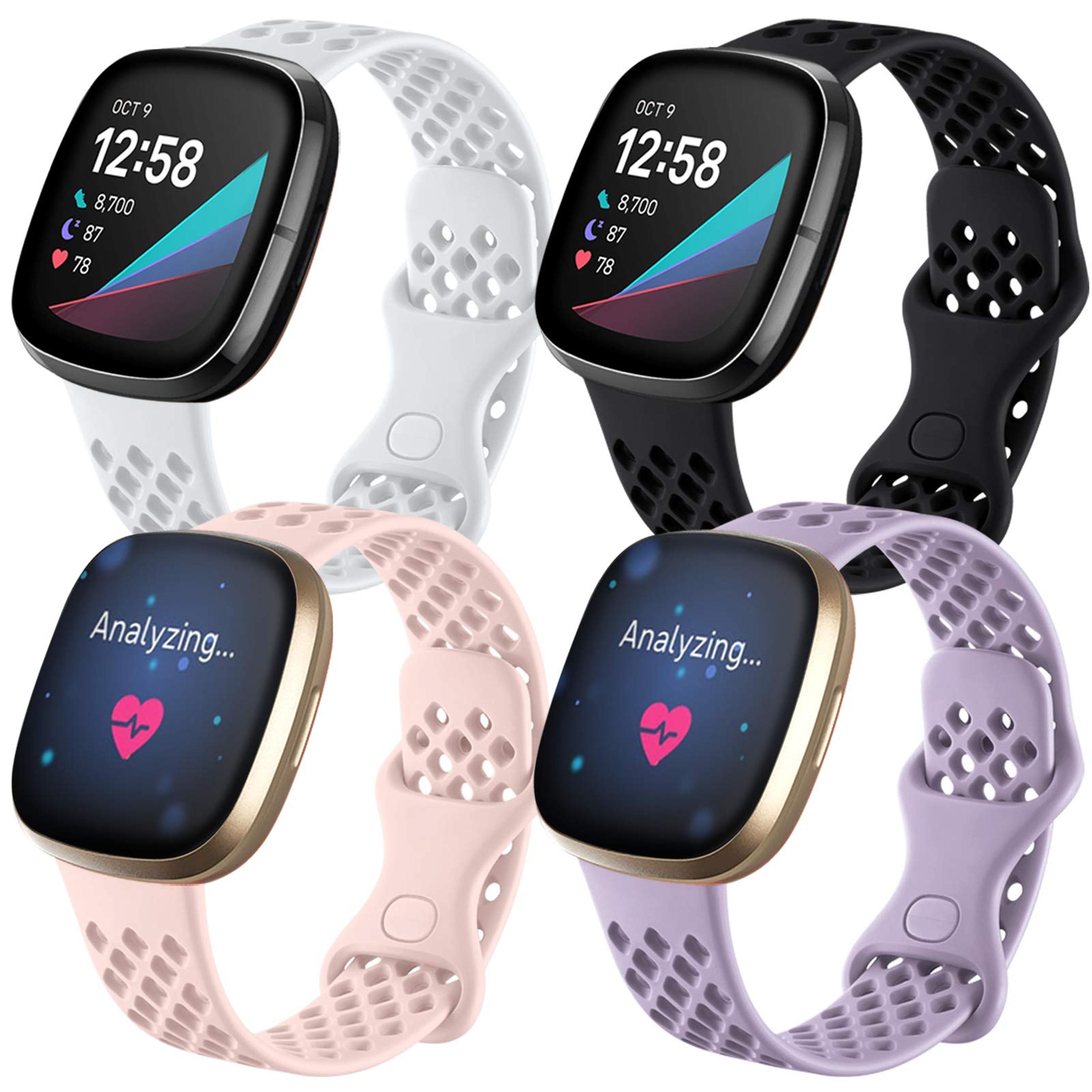 breathable silicone sport band for fitbit versa and fitbit sense
