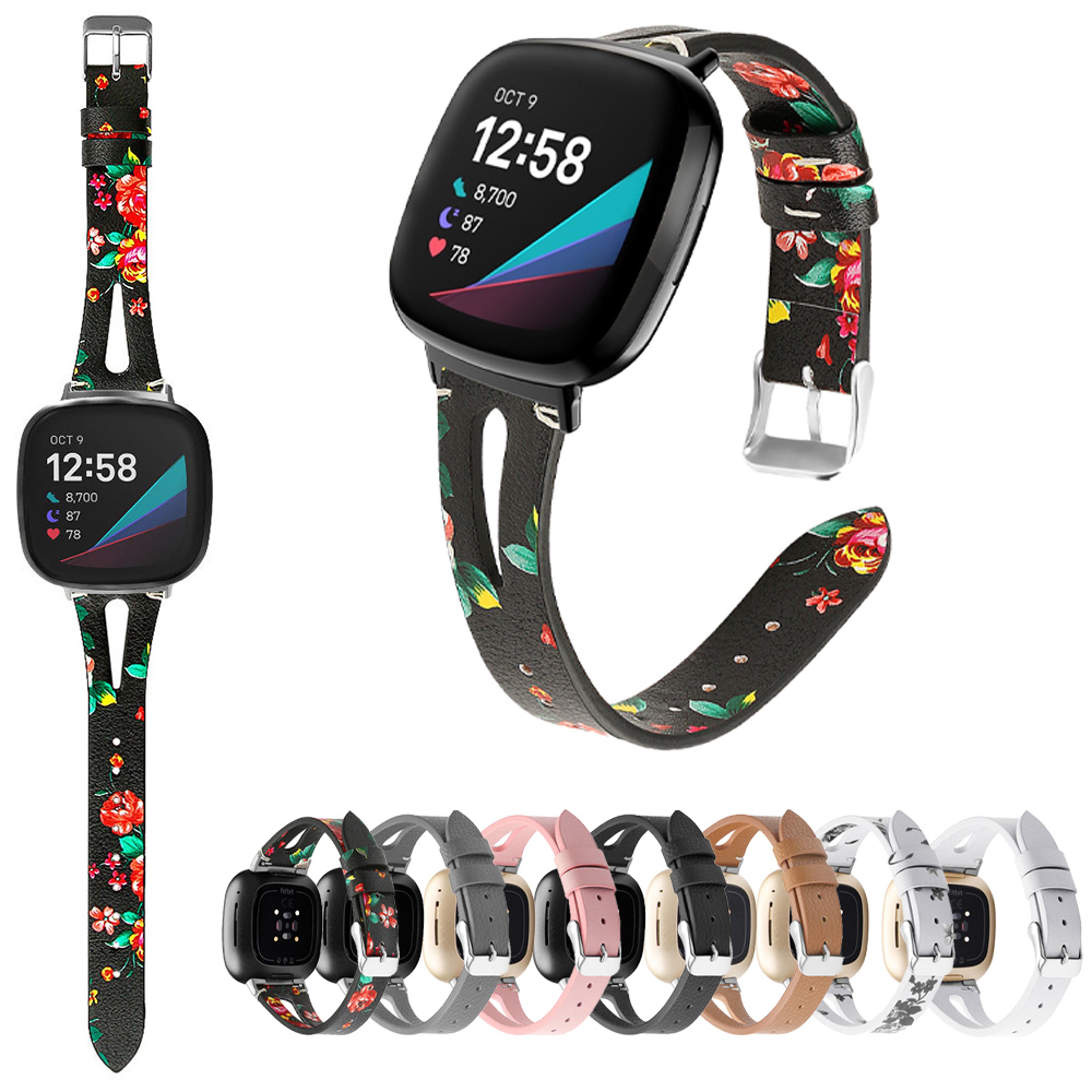 slim leather fitbit versa band for versa sense and sense