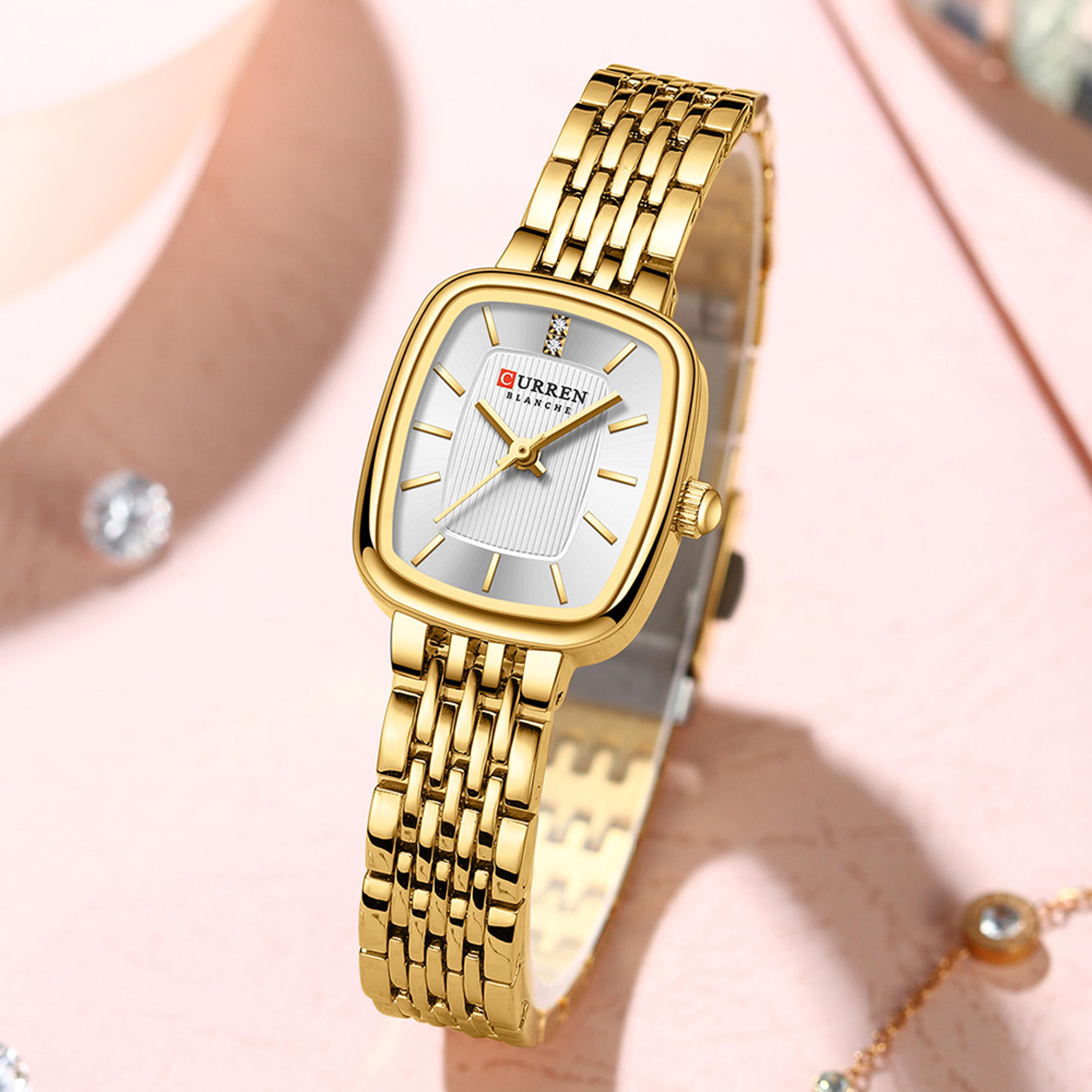 elegant square womens watch stainless steel waterproof wristwatch